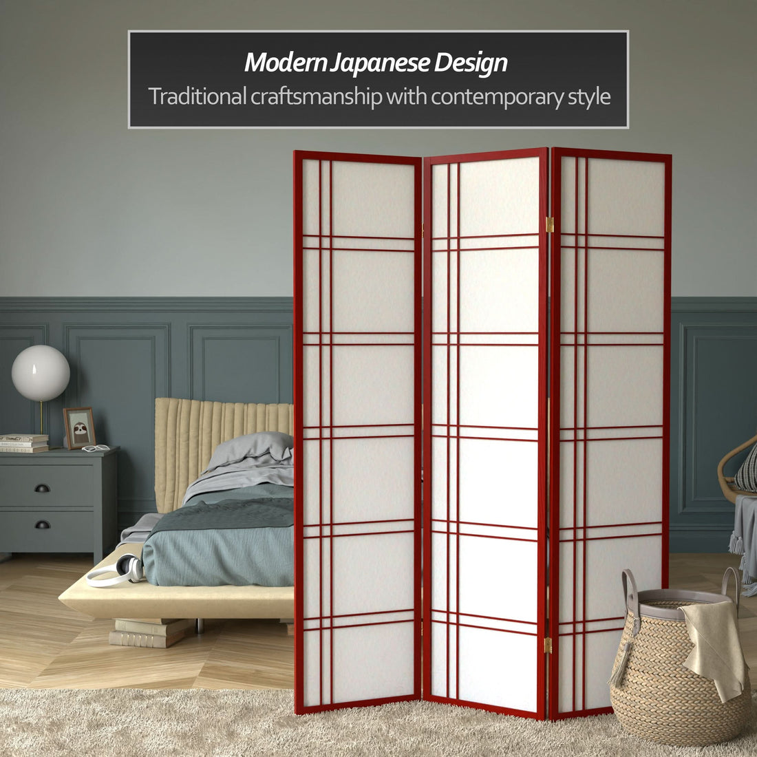 6 ft. Tall Double Cross Shoji Screen