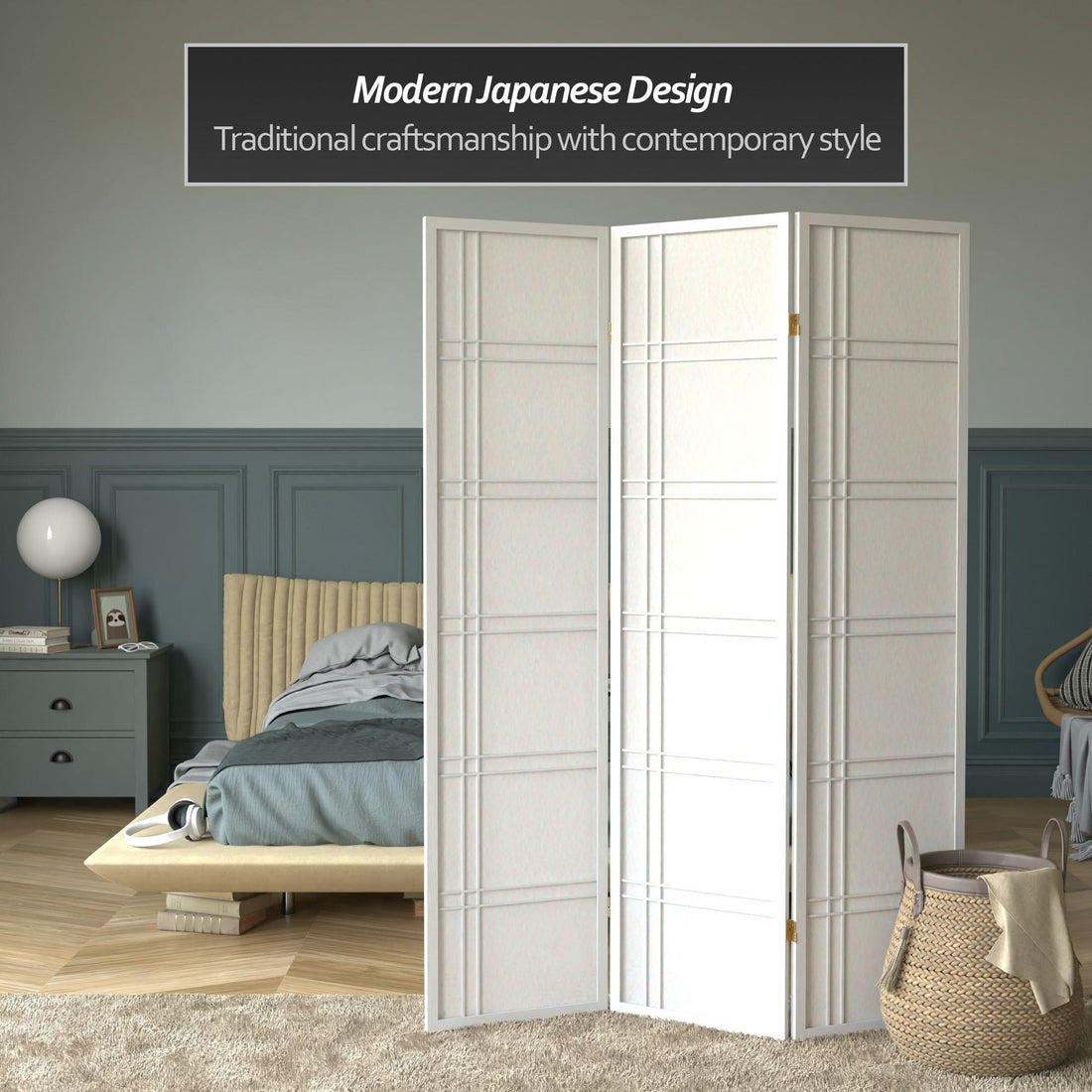 6 ft. Tall Double Cross Shoji Screen
