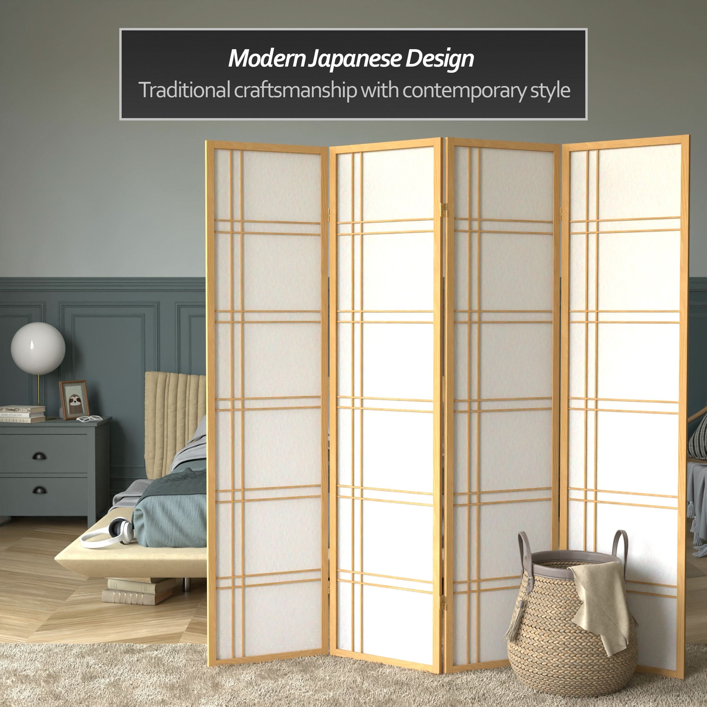 6 ft. Tall Double Cross Shoji Screen