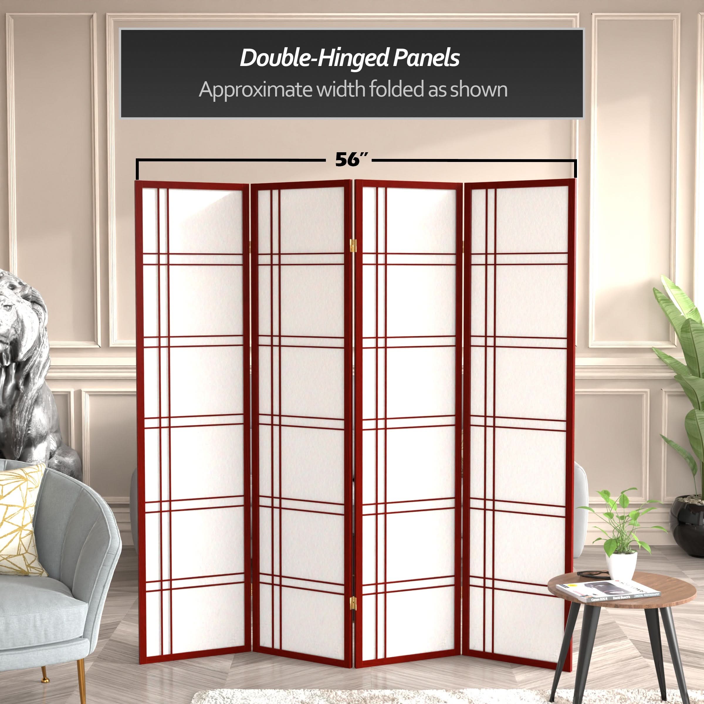 6 ft. Tall Double Cross Shoji Screen