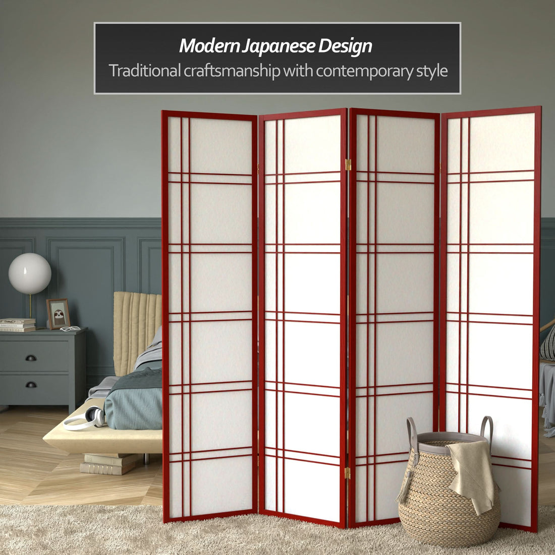 6 ft. Tall Double Cross Shoji Screen