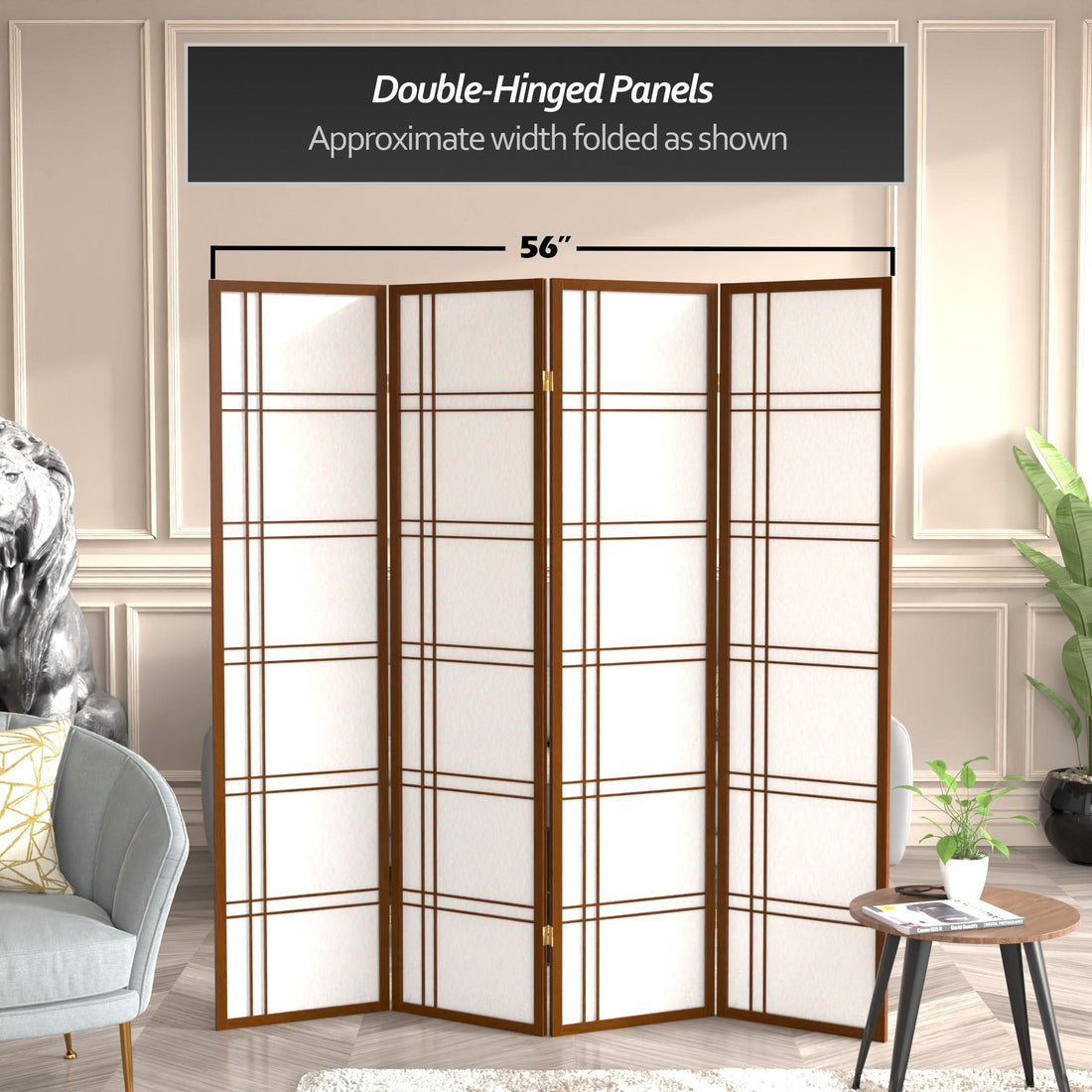 6 ft. Tall Double Cross Shoji Screen
