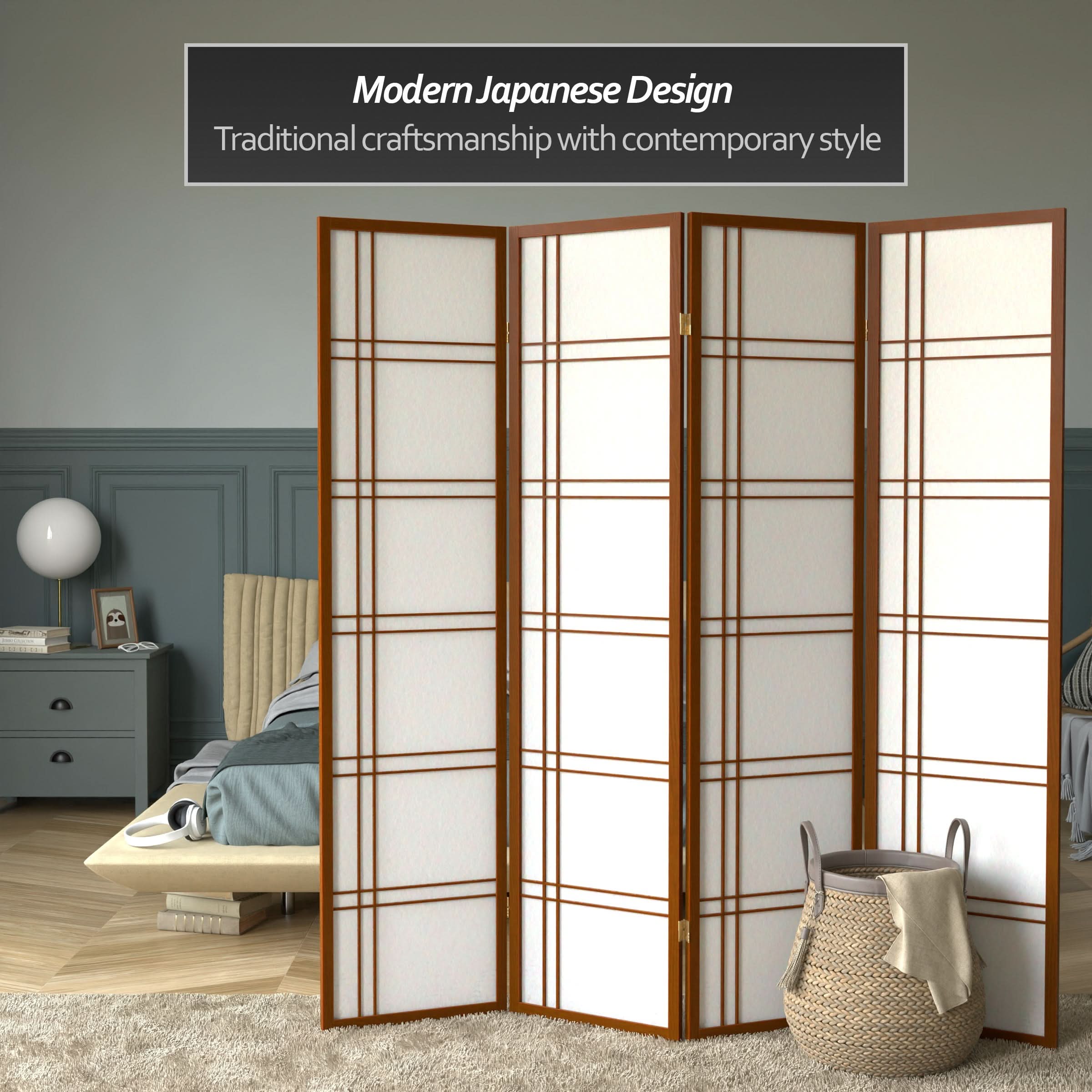 6 ft. Tall Double Cross Shoji Screen
