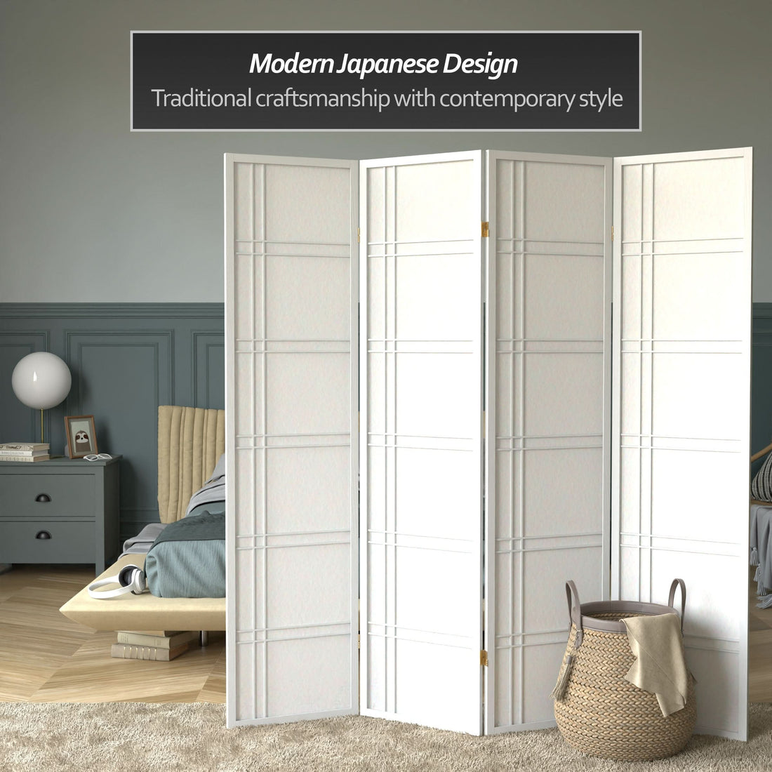 6 ft. Tall Double Cross Shoji Screen