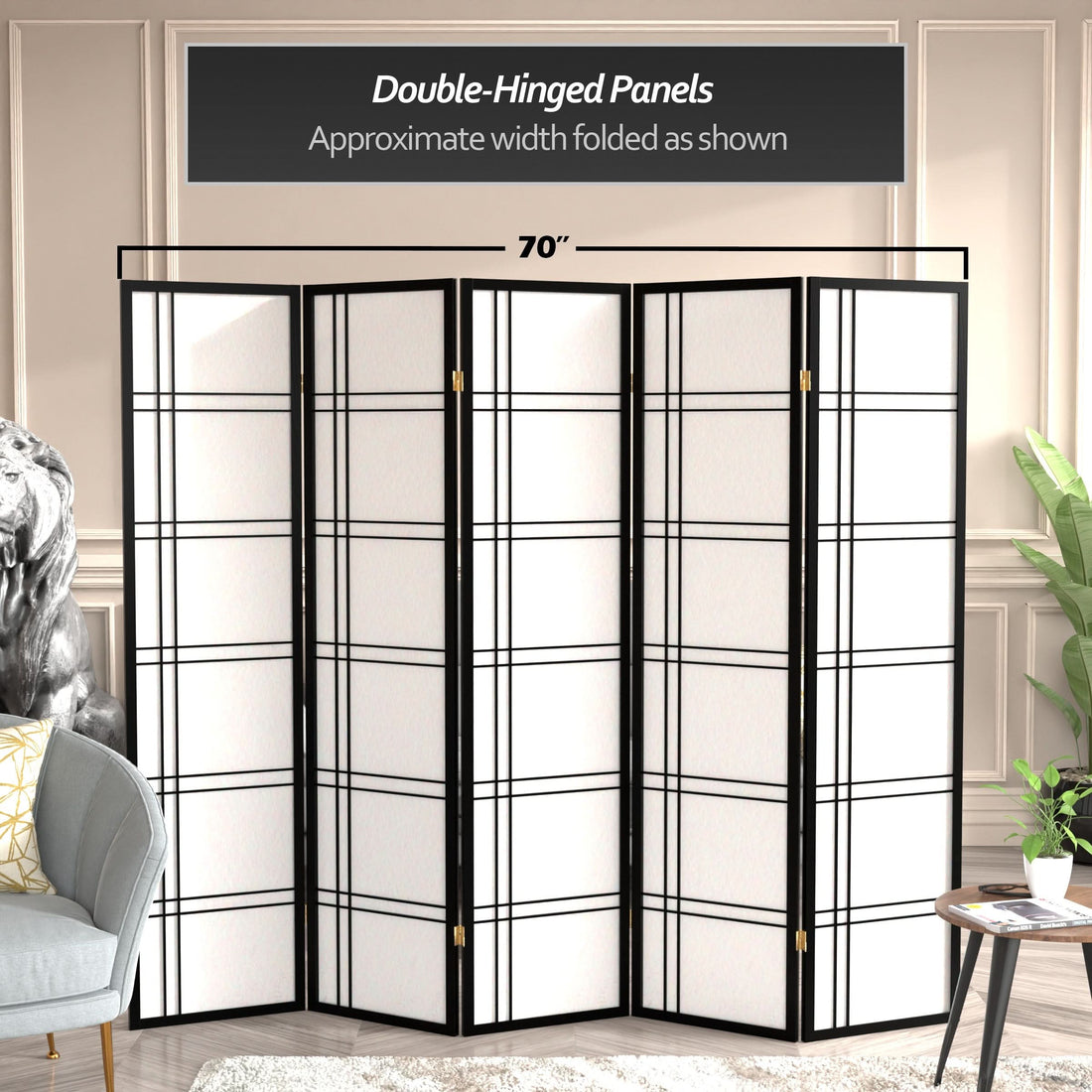 6 ft. Tall Double Cross Shoji Screen
