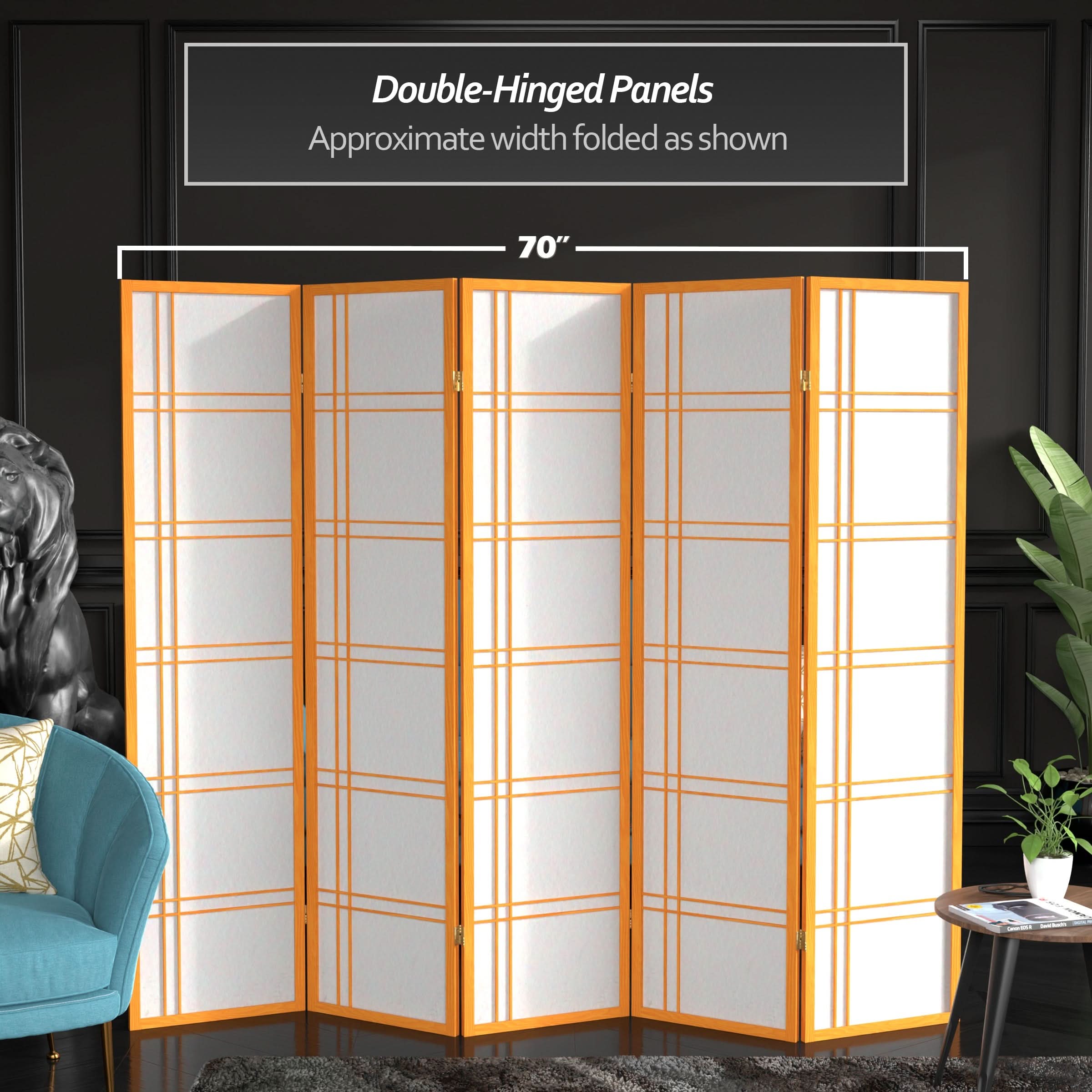 6 ft. Tall Double Cross Shoji Screen