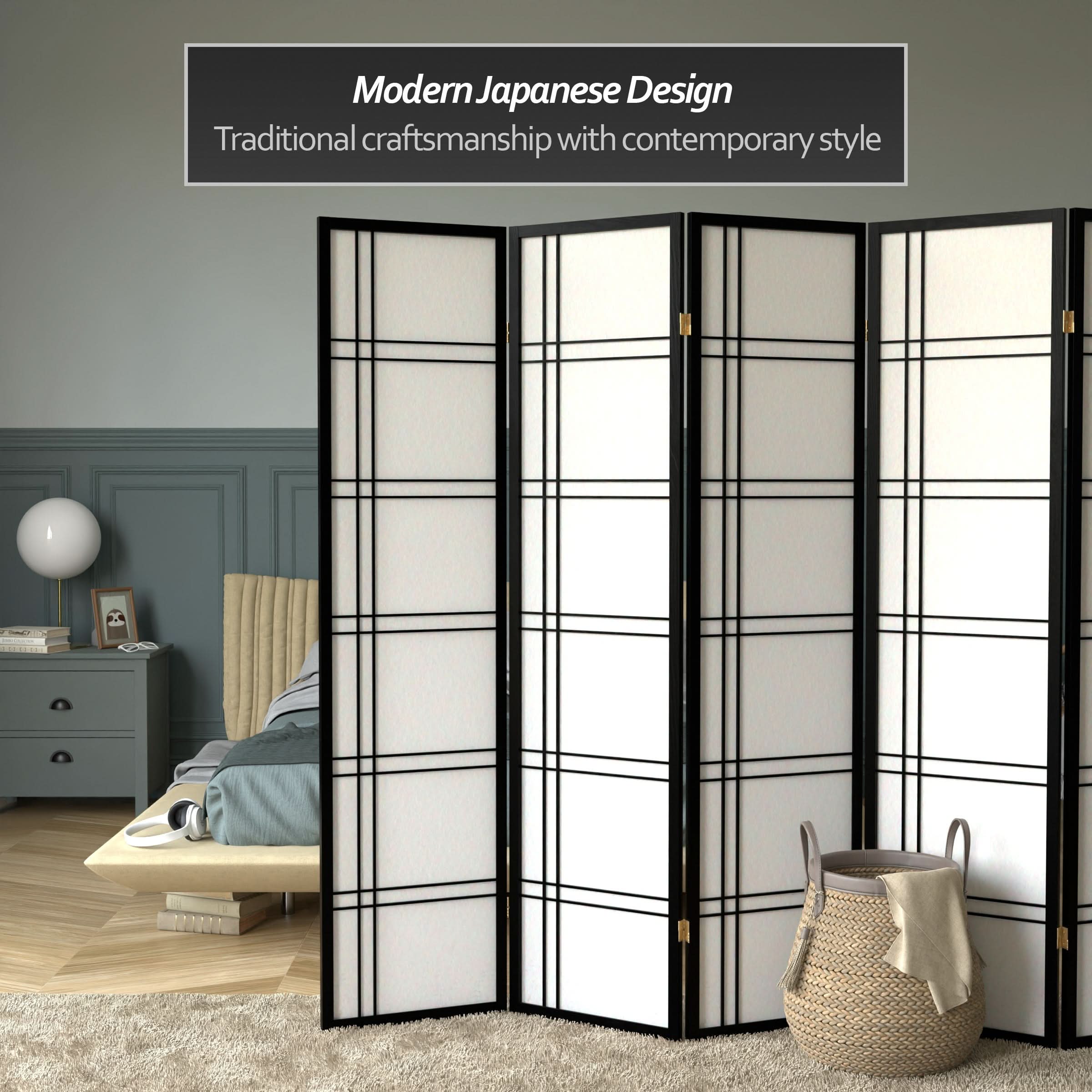 6 ft. Tall Double Cross Shoji Screen