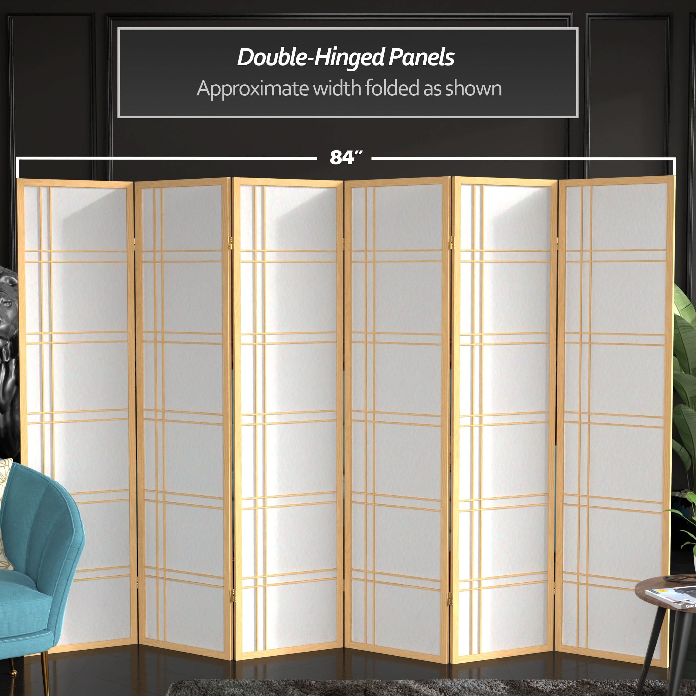 6 ft. Tall Double Cross Shoji Screen