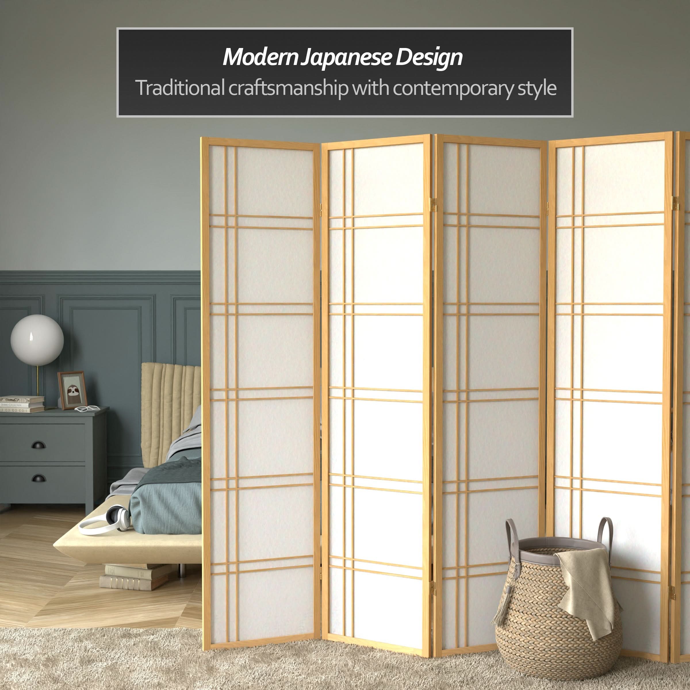 6 ft. Tall Double Cross Shoji Screen