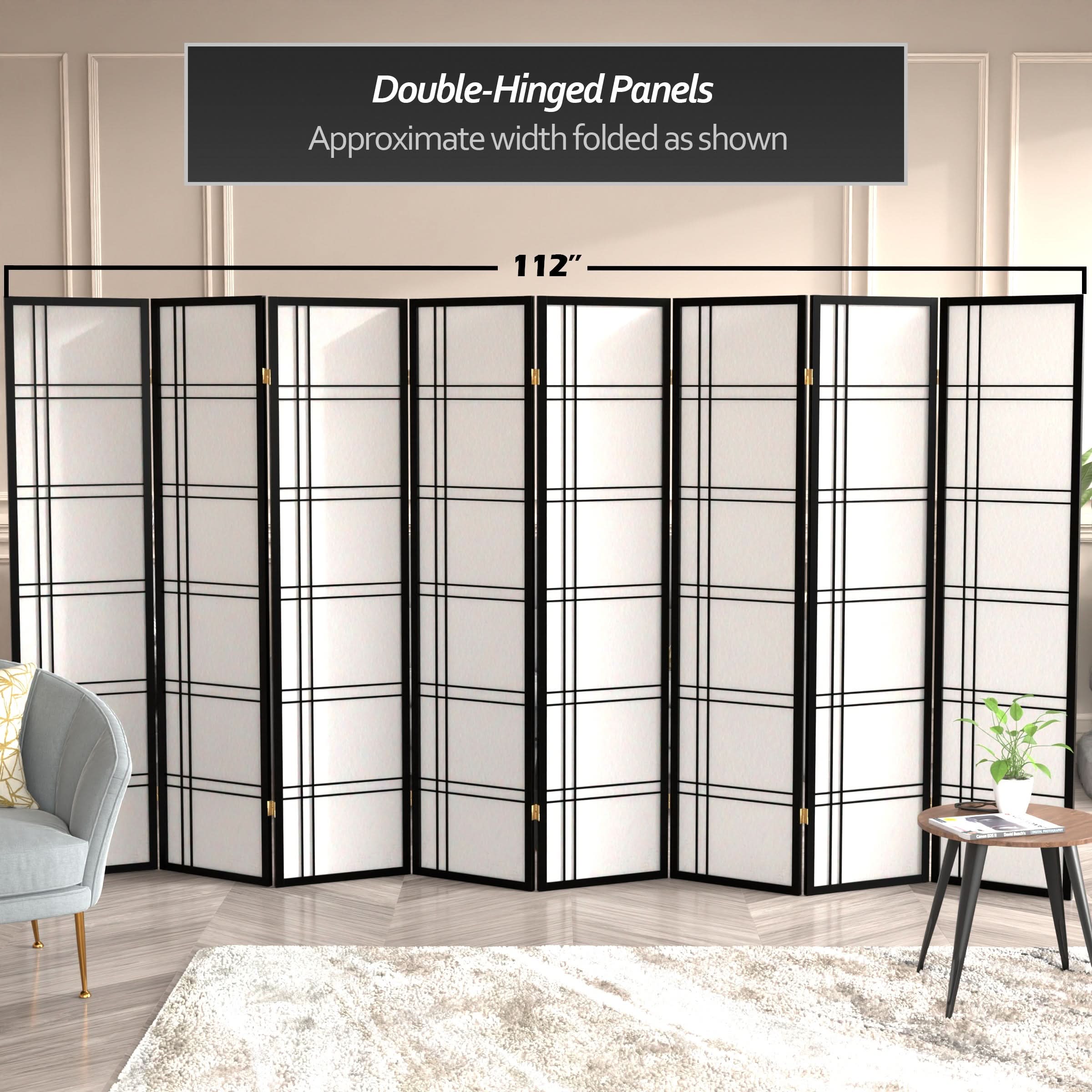 6 ft. Tall Double Cross Shoji Screen