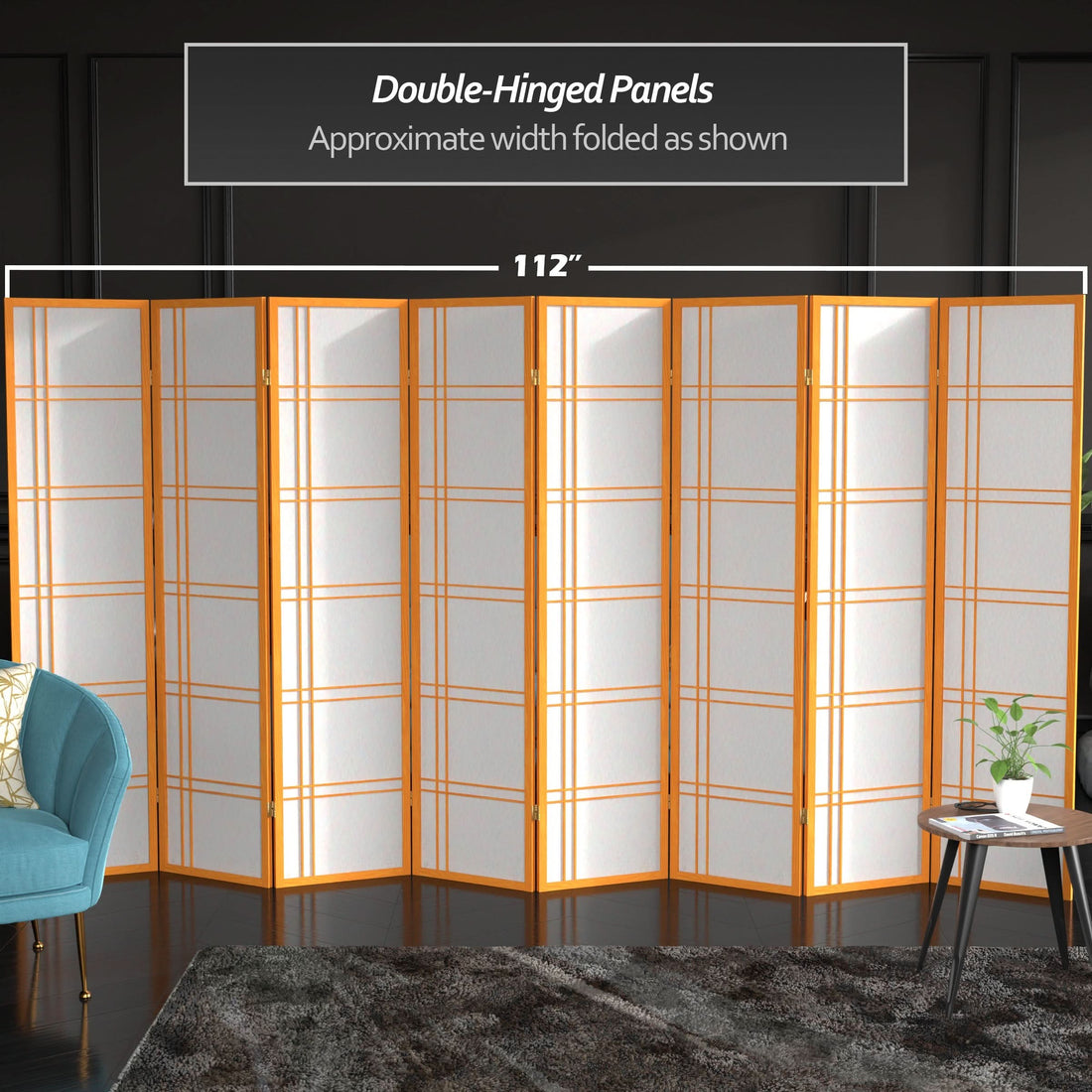 6 ft. Tall Double Cross Shoji Screen