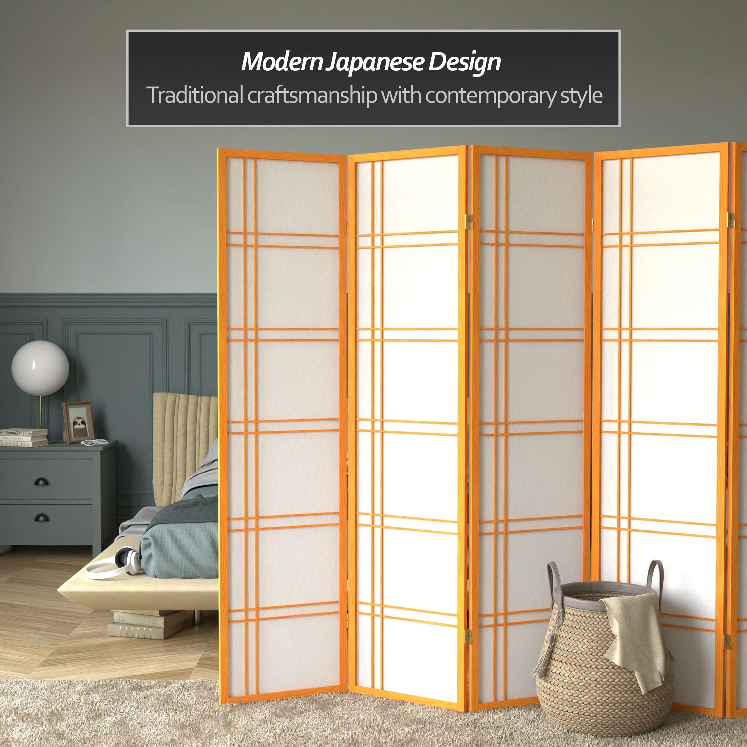 6 ft. Tall Double Cross Shoji Screen