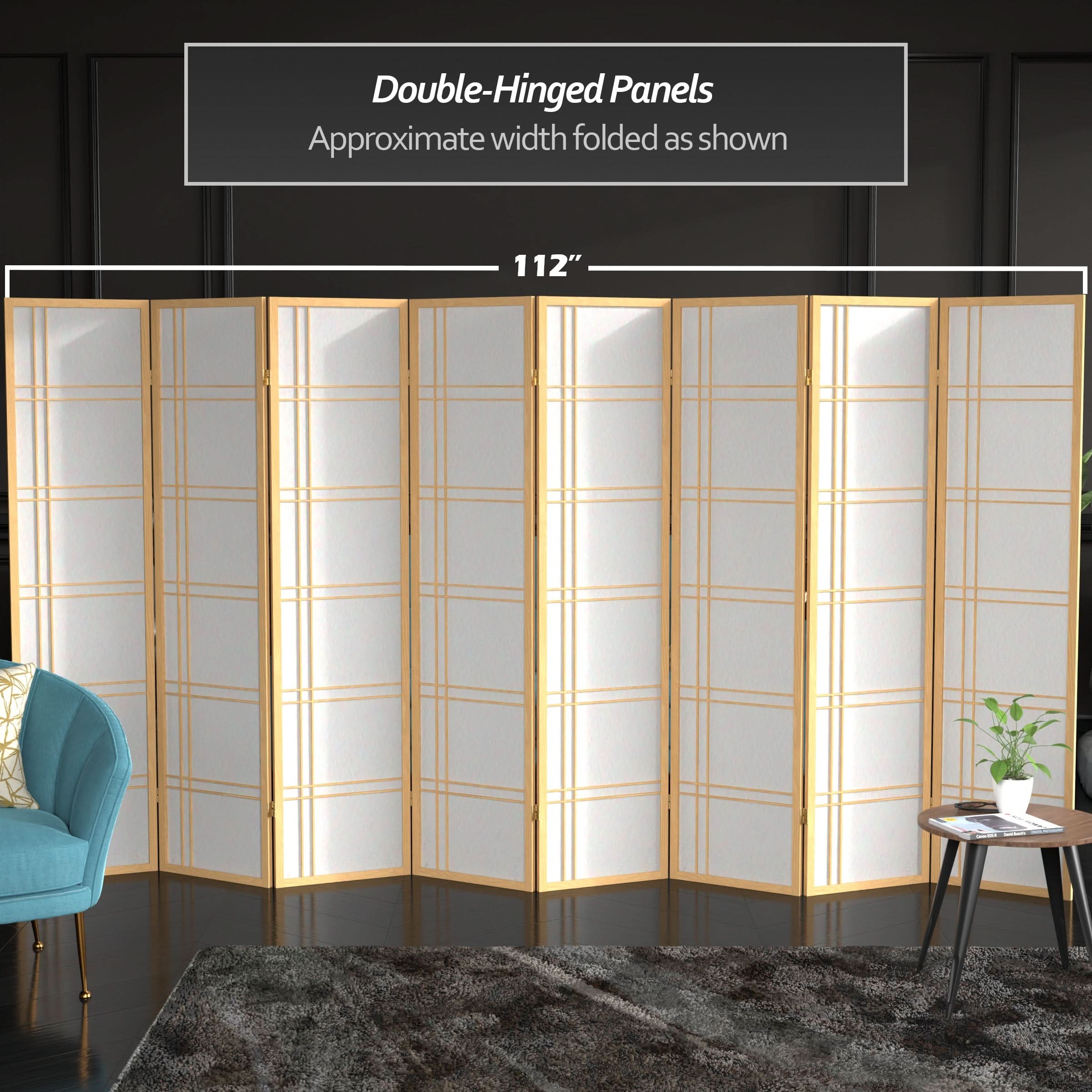 6 ft. Tall Double Cross Shoji Screen