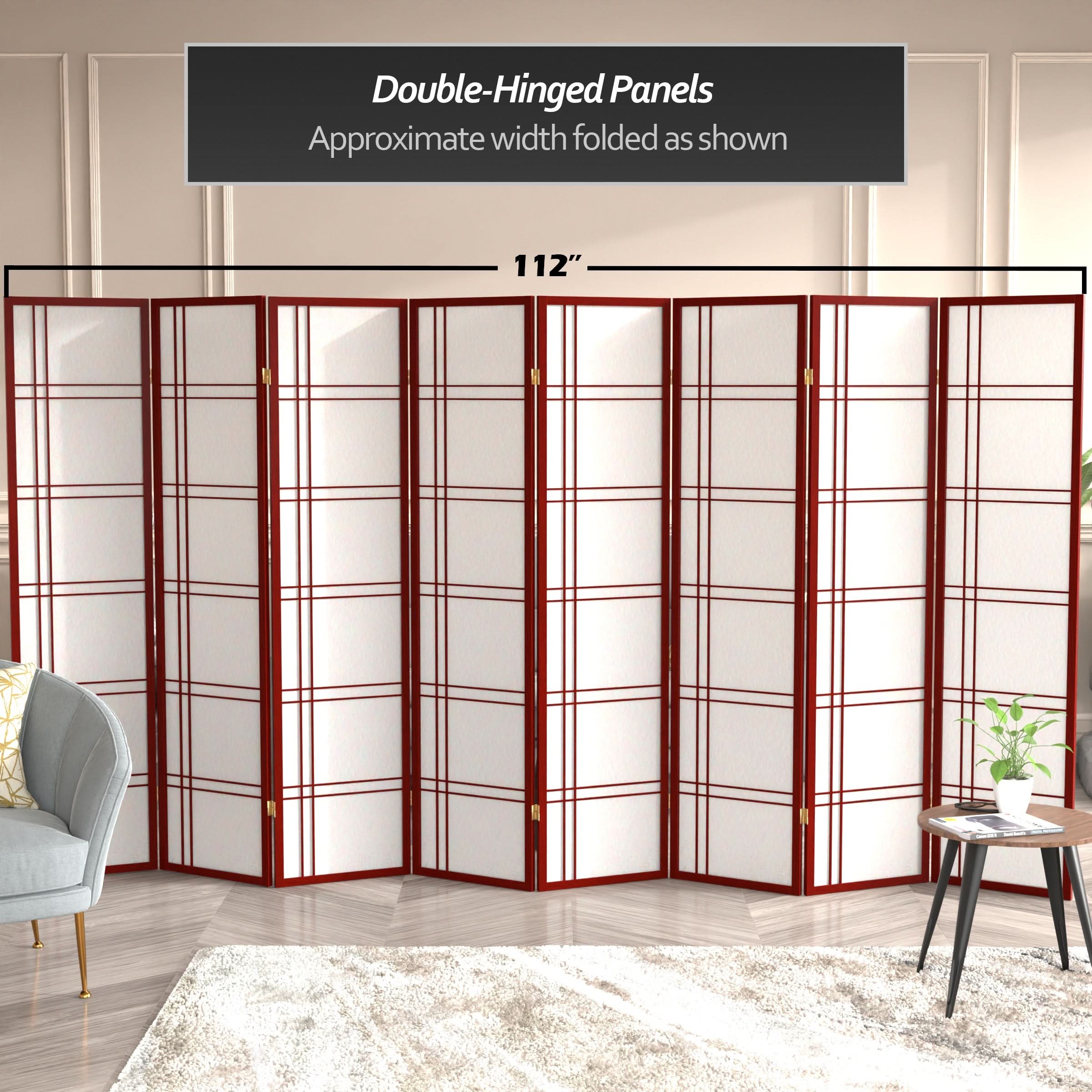 6 ft. Tall Double Cross Shoji Screen