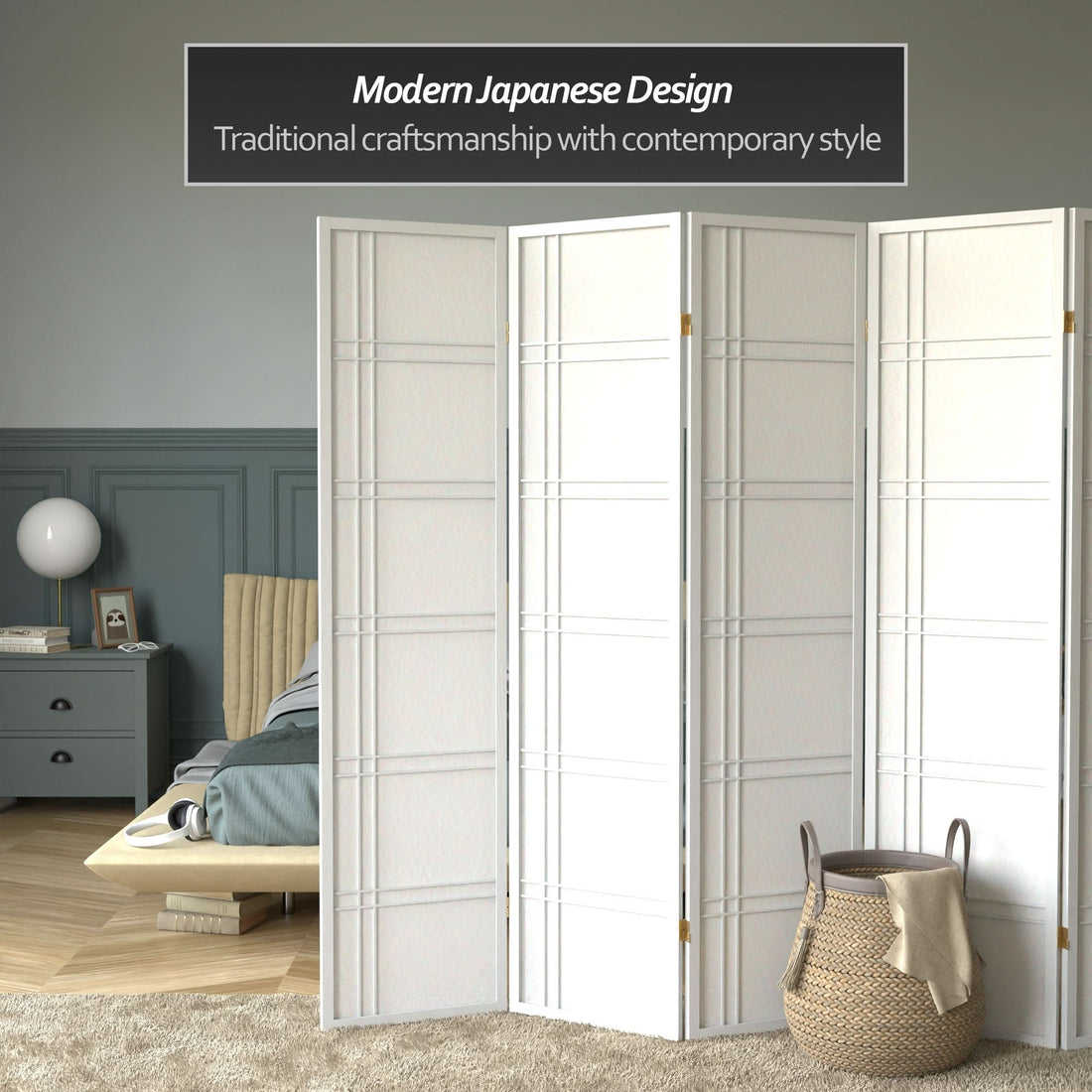 6 ft. Tall Double Cross Shoji Screen