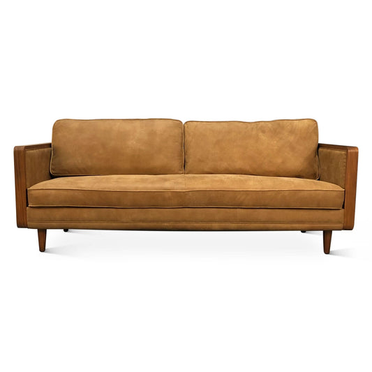  Victoria Sofa in Outback Tan Leather - Home Trends & Design 