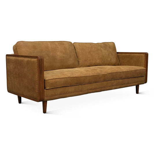 Victoria Sofa in Outback Tan Leather - Home Trends & Design