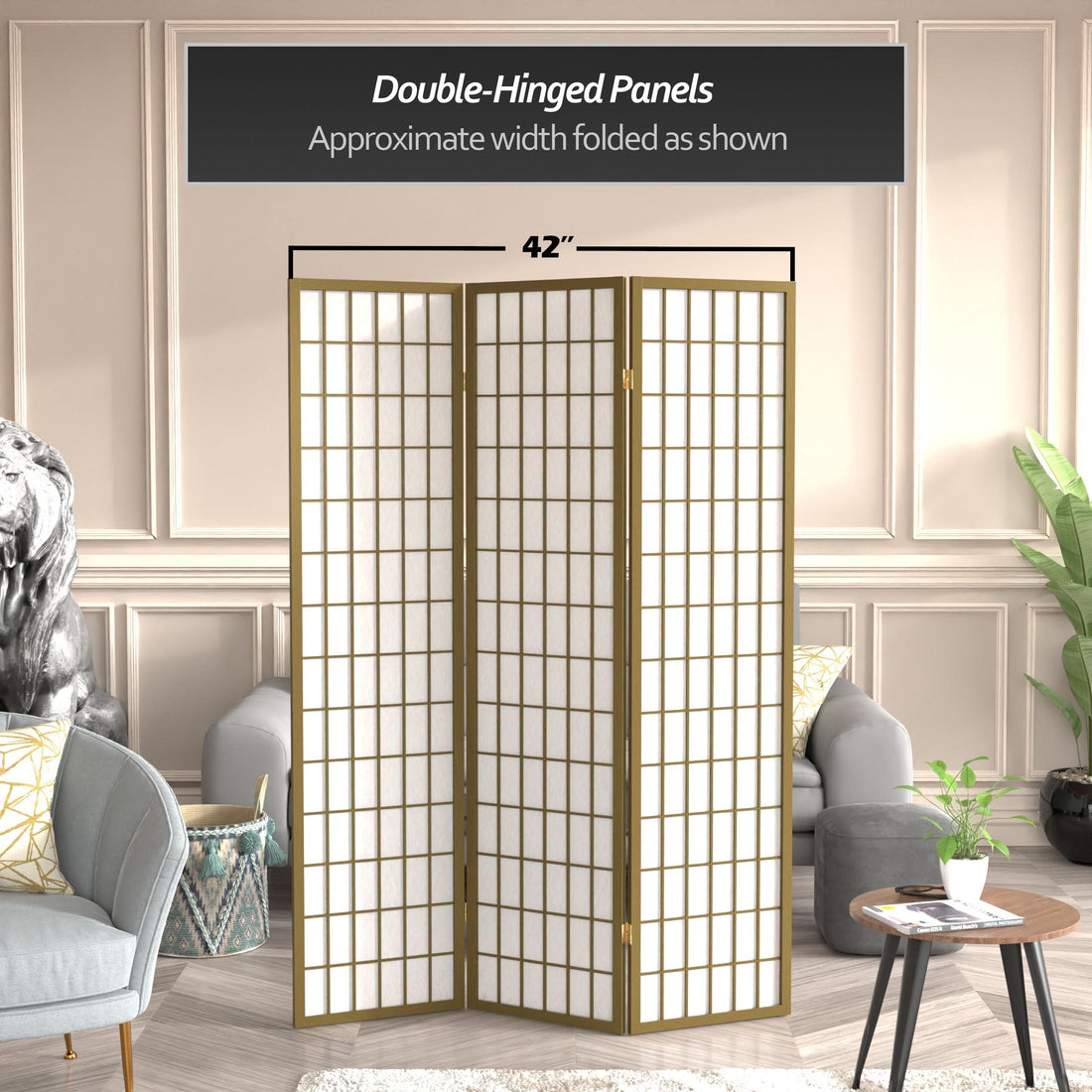 6 ft. Tall Window Pane Shoji Screen