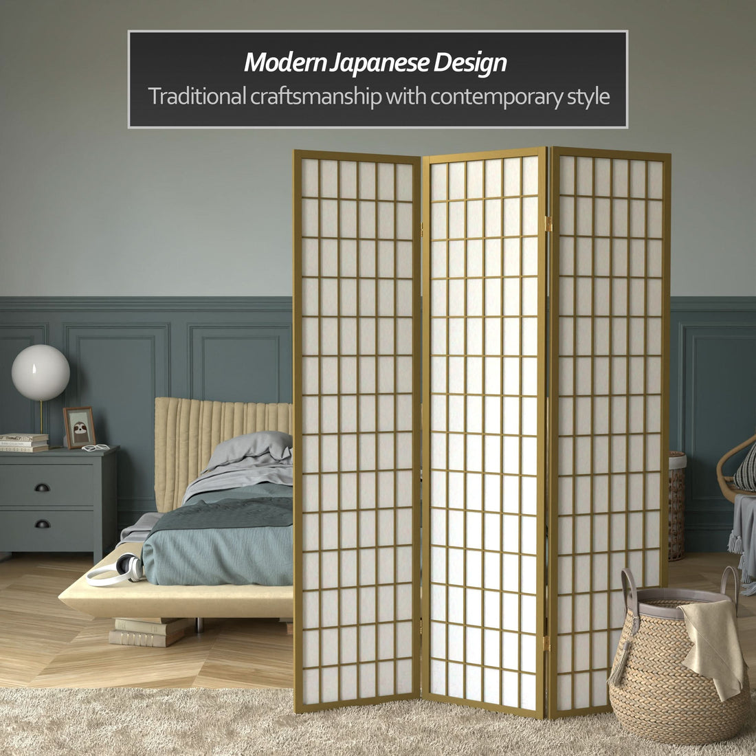 6 ft. Tall Window Pane Shoji Screen