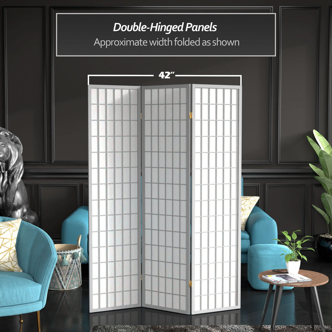 6 ft. Tall Window Pane Shoji Screen