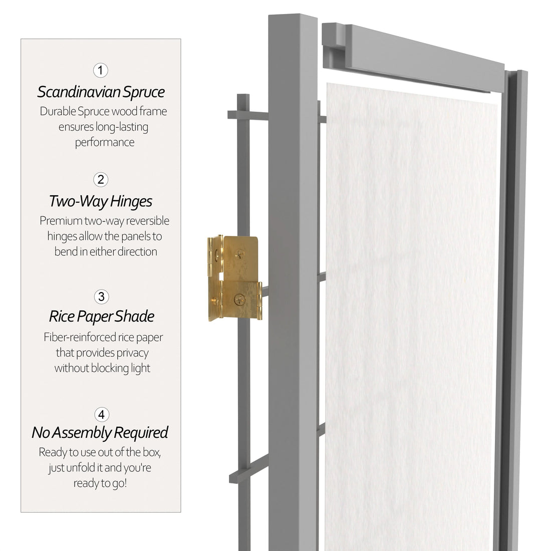 6 ft. Tall Window Pane Shoji Screen