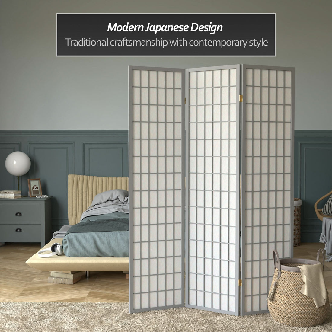 6 ft. Tall Window Pane Shoji Screen