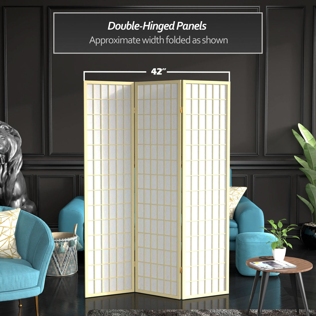 6 ft. Tall Window Pane Shoji Screen