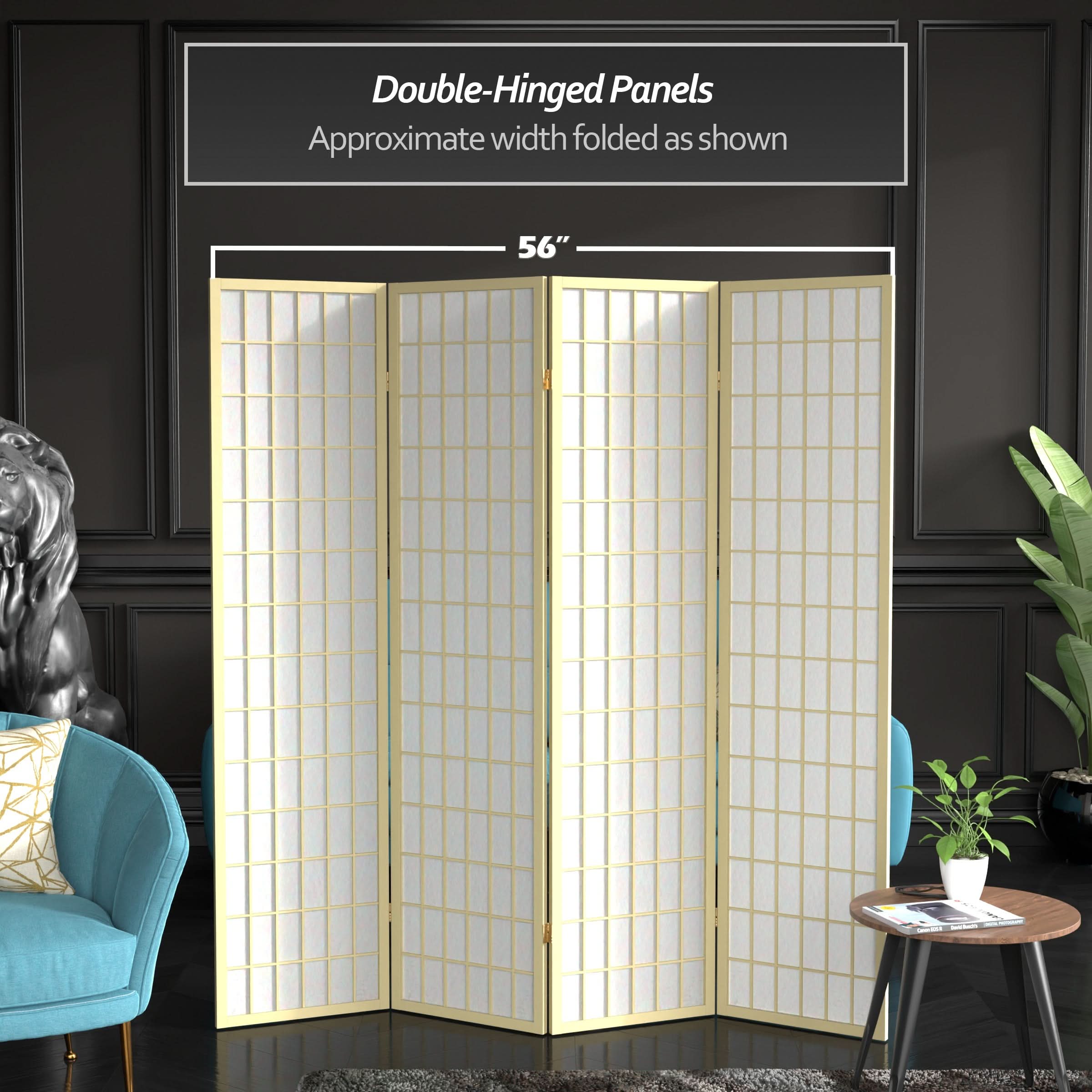 6 ft. Tall Window Pane Shoji Screen