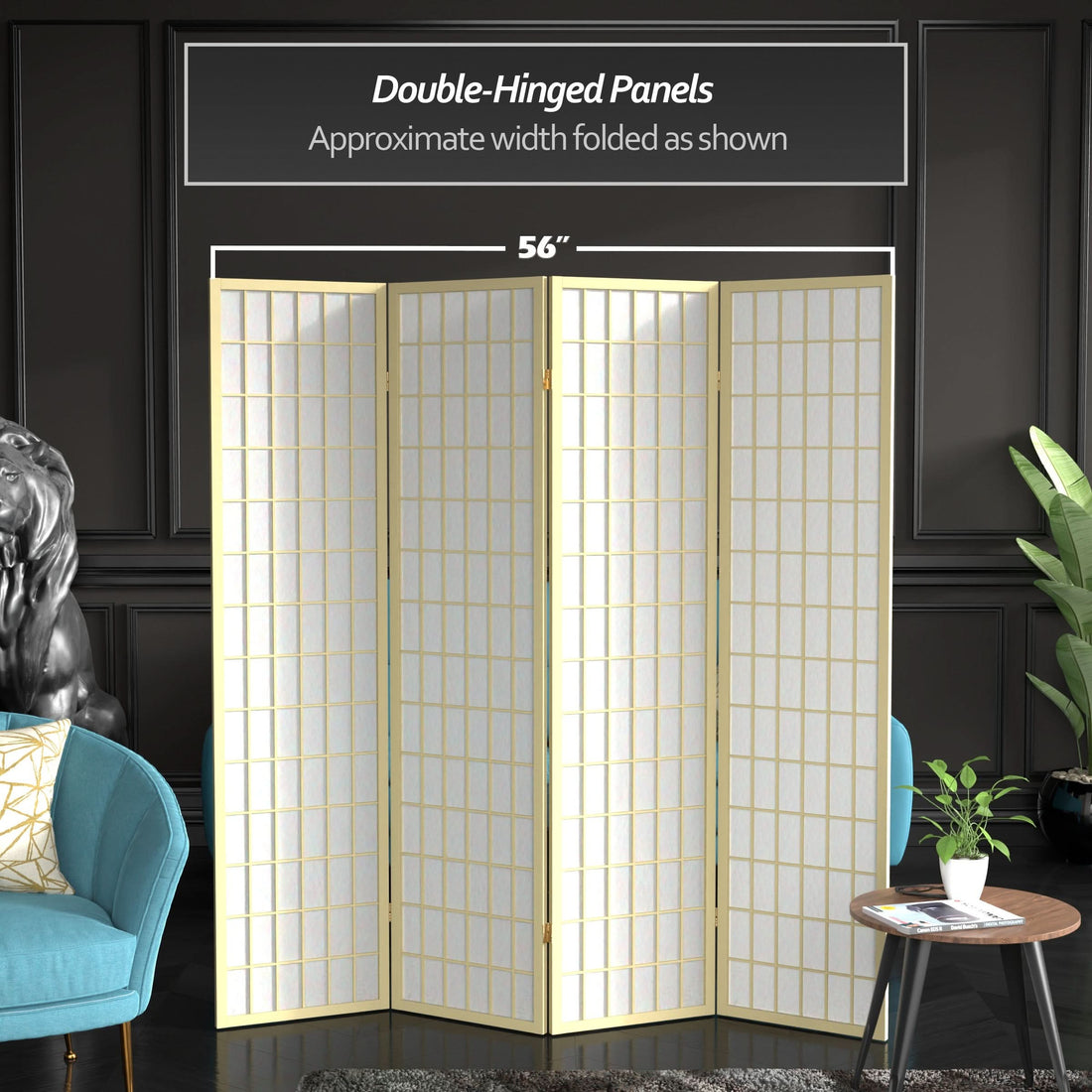 6 ft. Tall Window Pane Shoji Screen