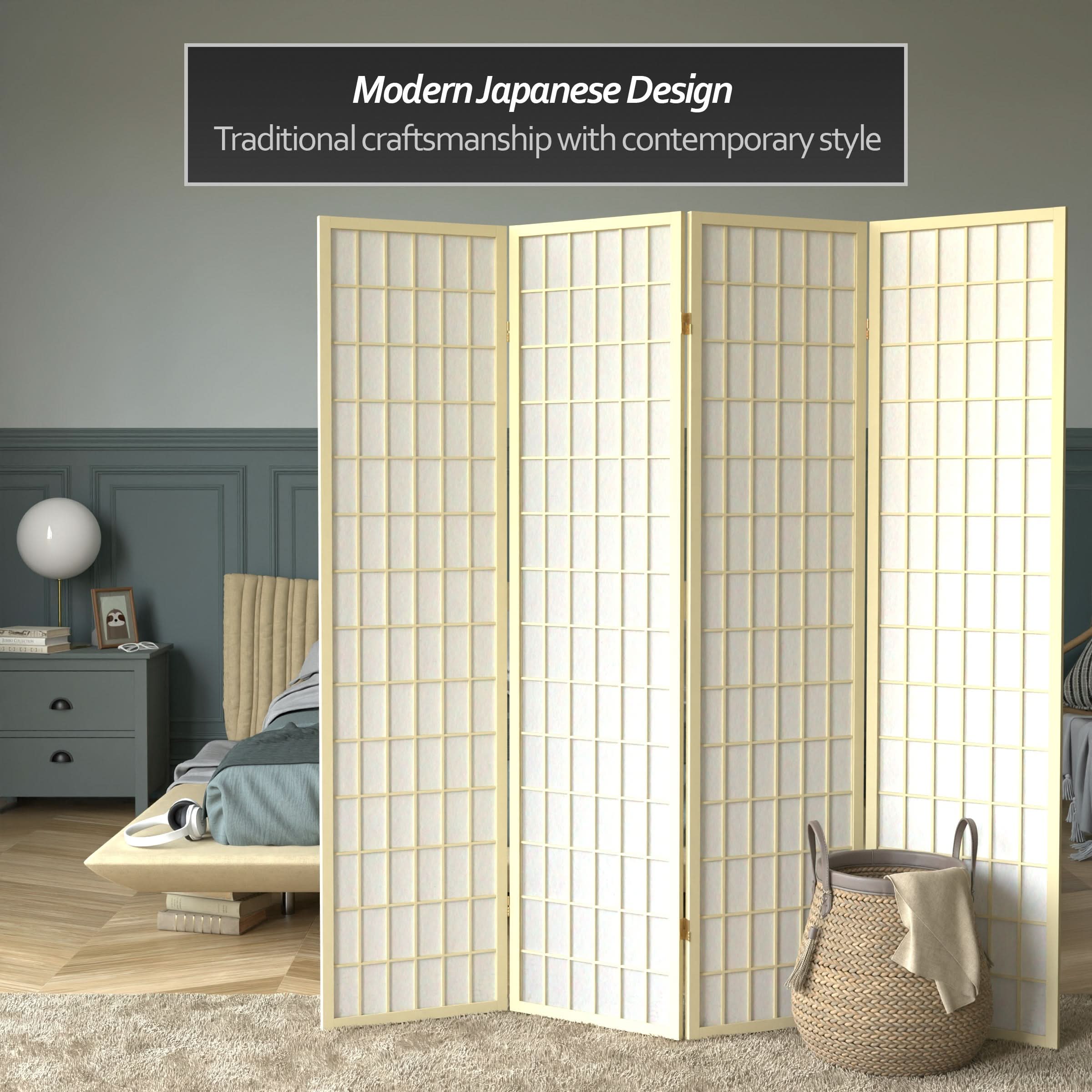 6 ft. Tall Window Pane Shoji Screen