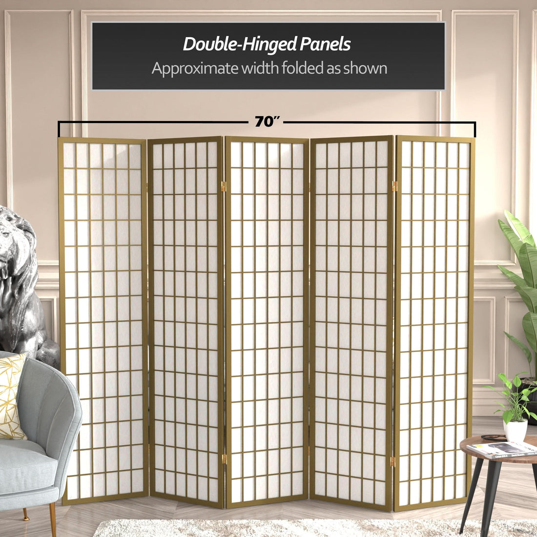 6 ft. Tall Window Pane Shoji Screen