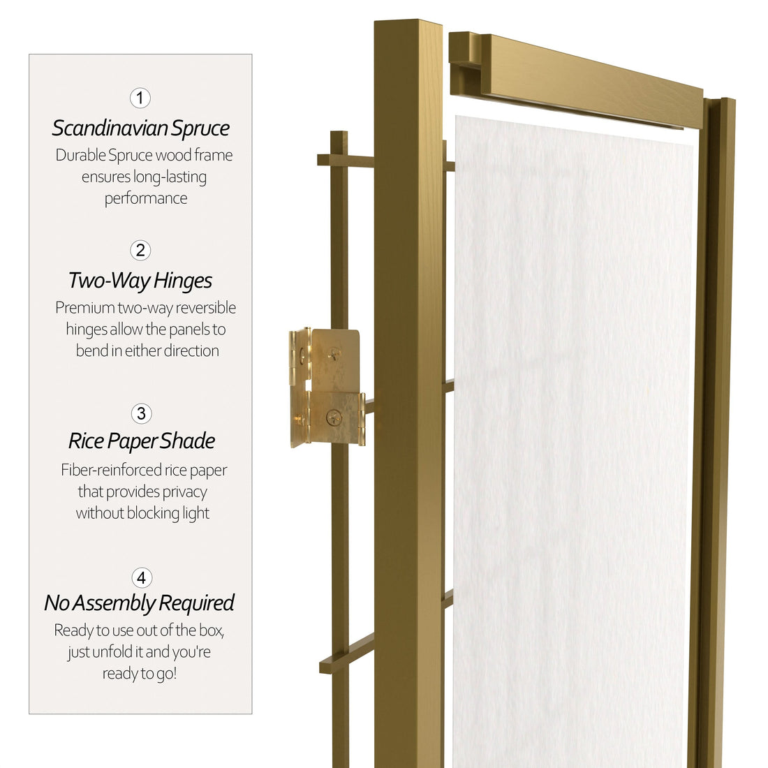 6 ft. Tall Window Pane Shoji Screen