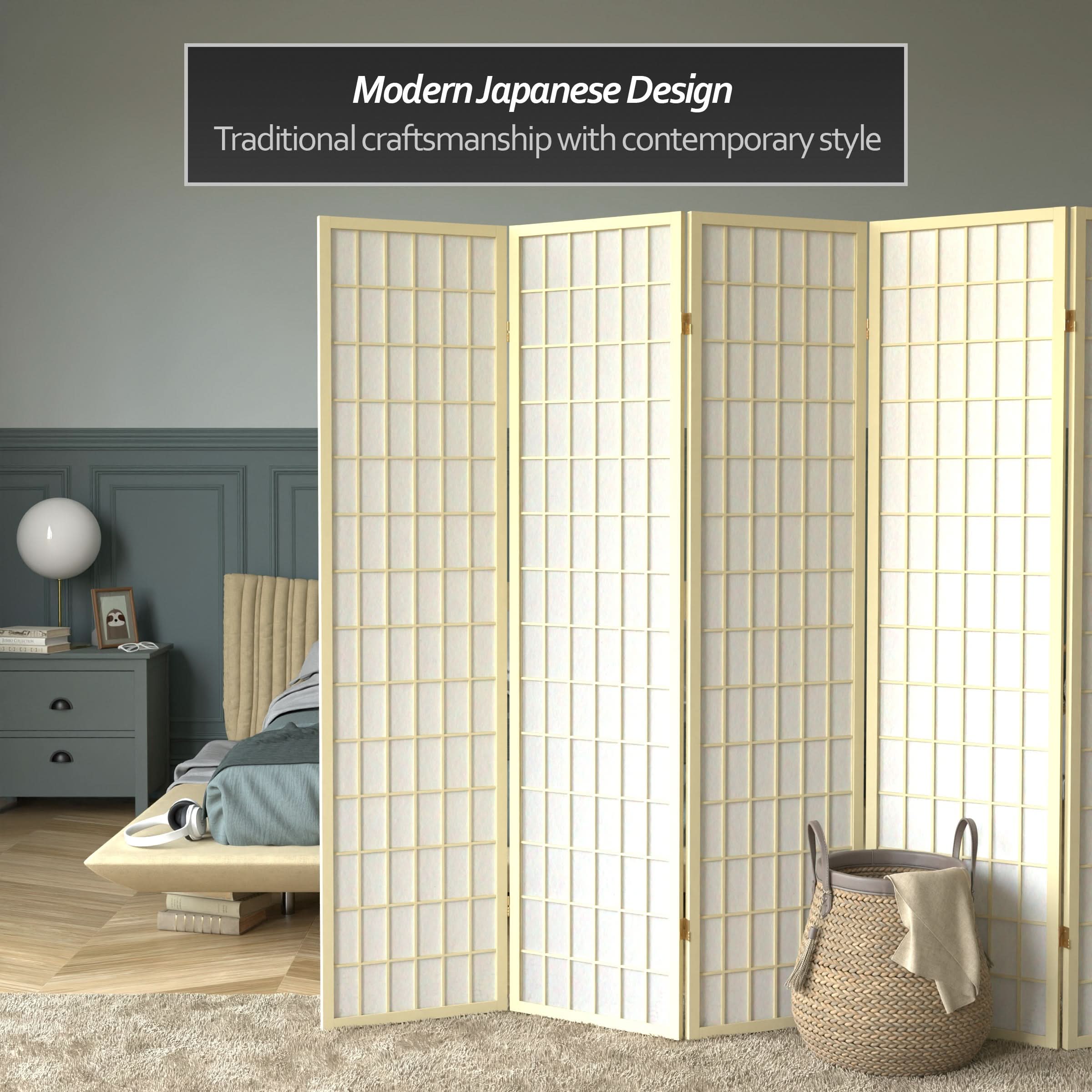 6 ft. Tall Window Pane Shoji Screen