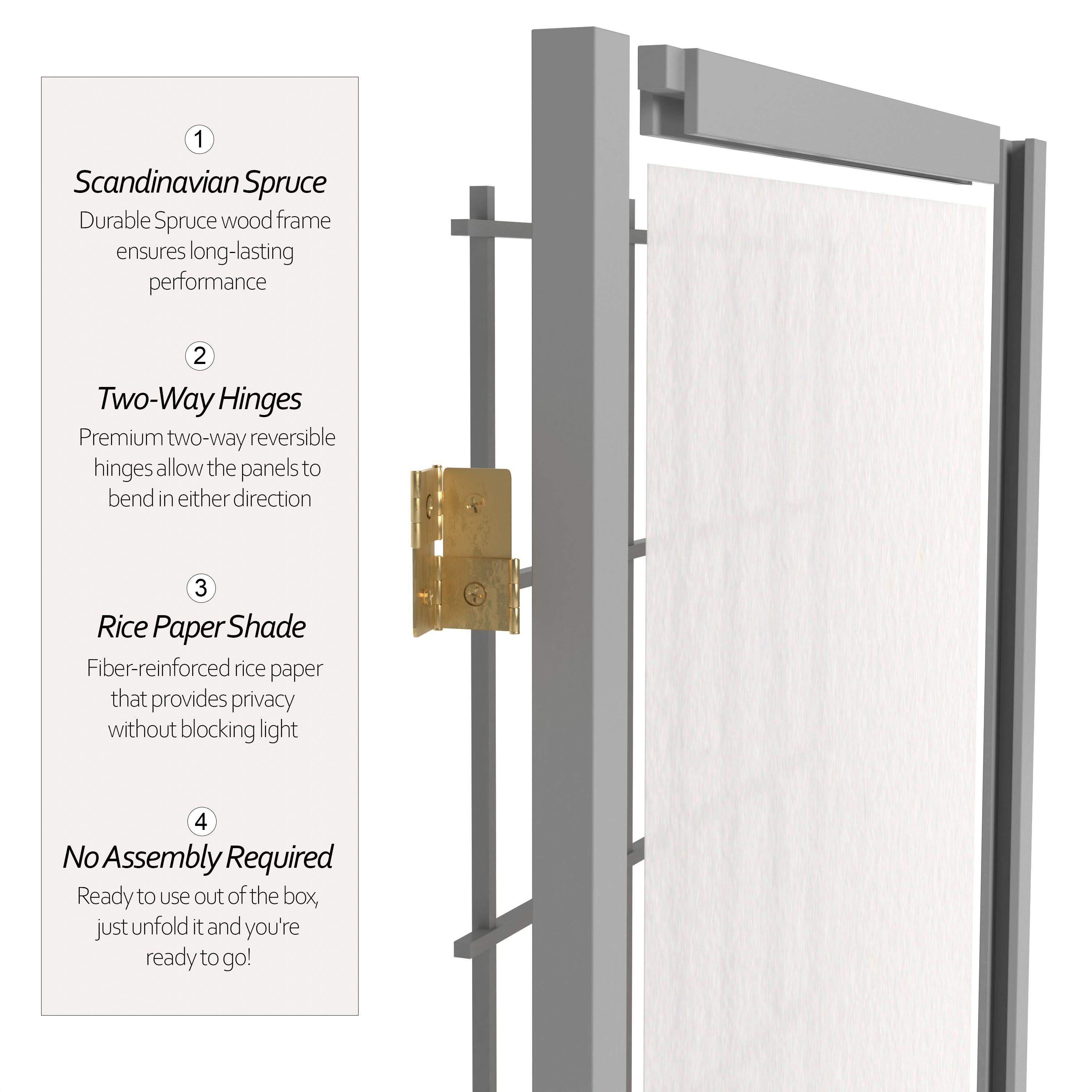 6 ft. Tall Window Pane Shoji Screen