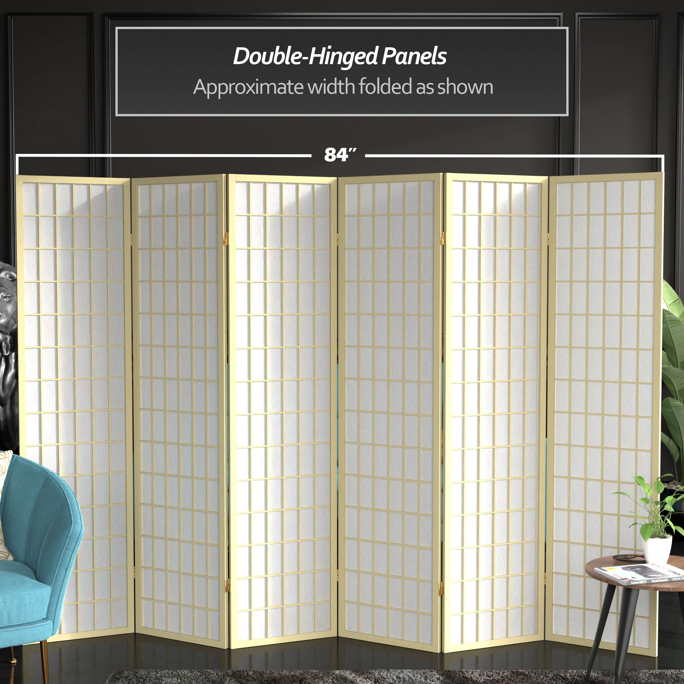 6 ft. Tall Window Pane Shoji Screen