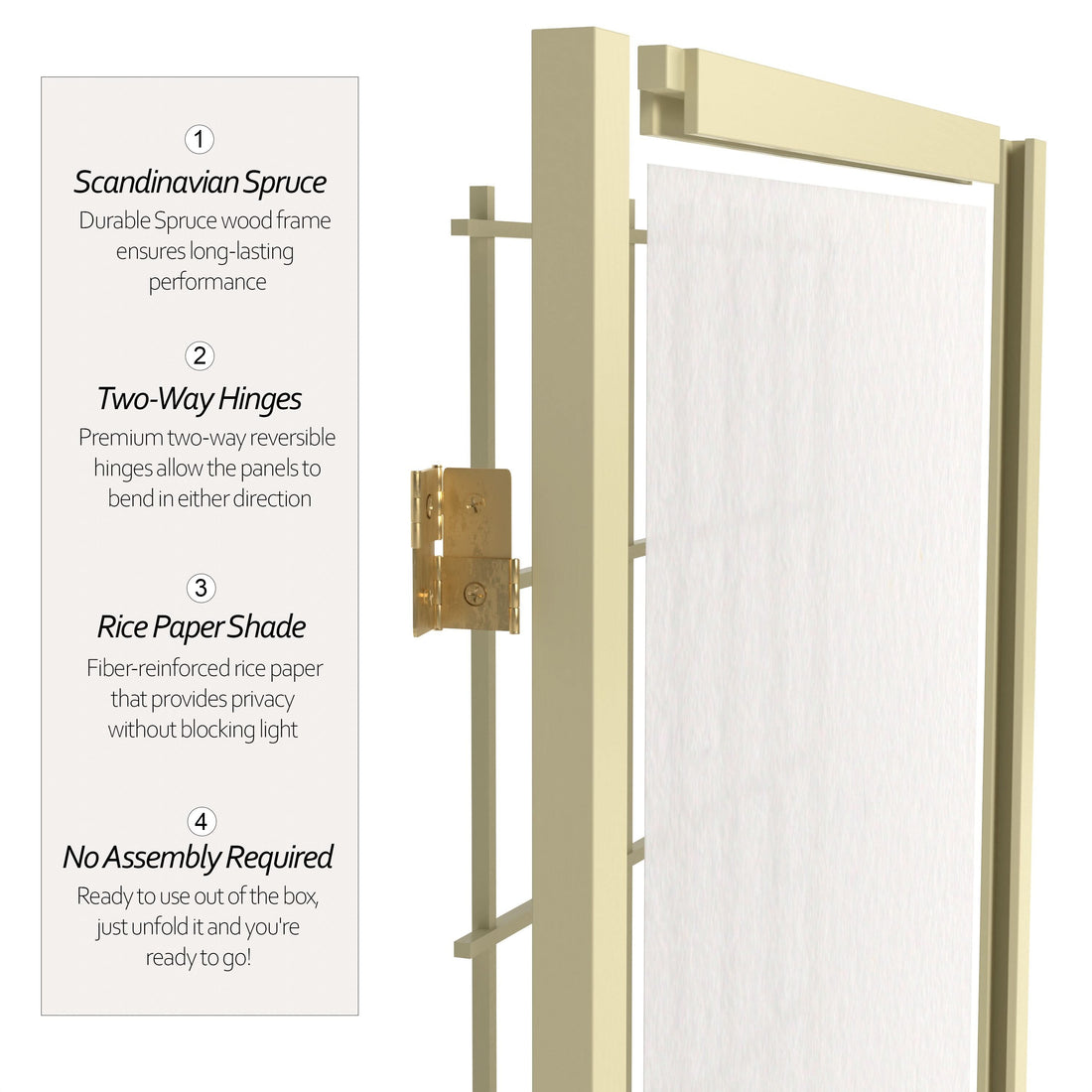 6 ft. Tall Window Pane Shoji Screen