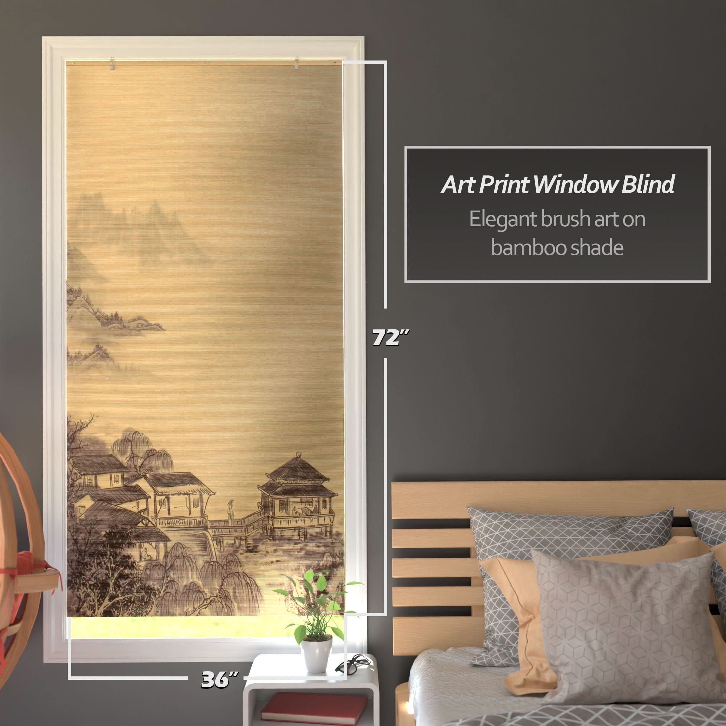 Landscape Bamboo Window Shade Blind