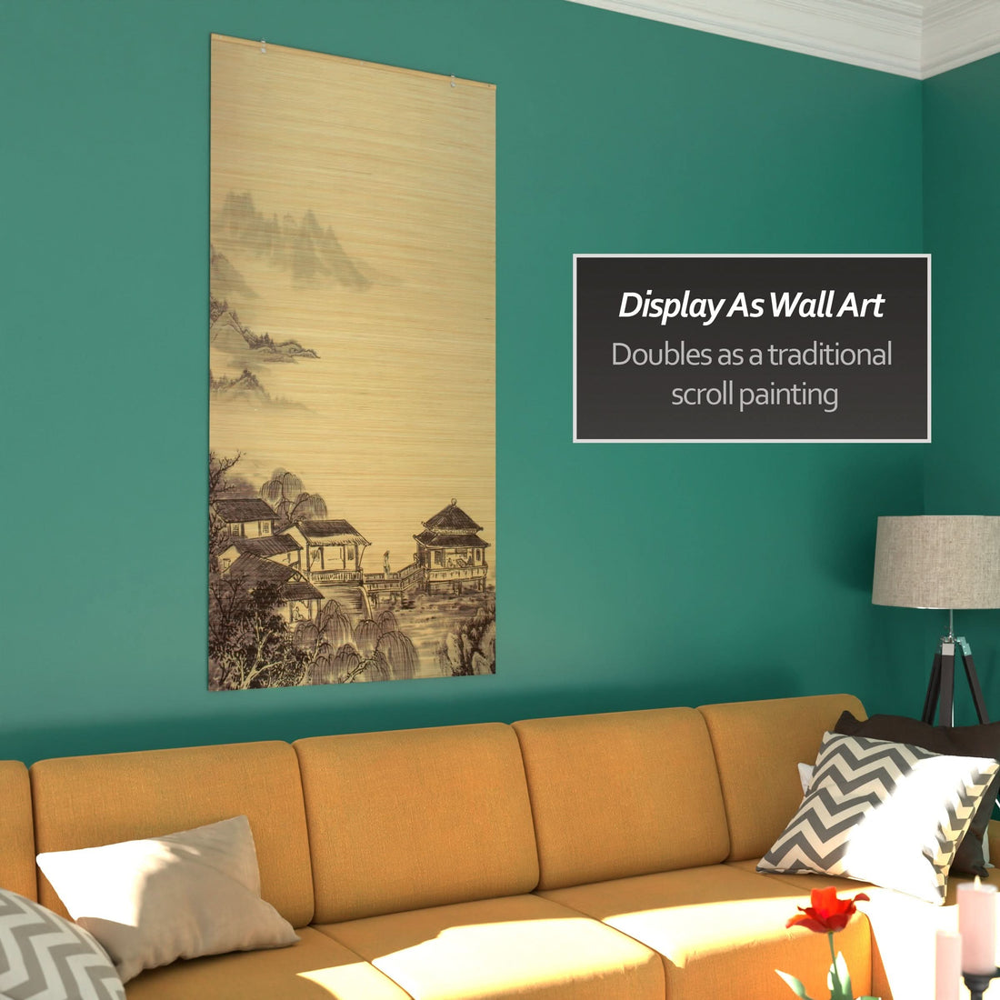 Landscape Bamboo Window Shade Blind