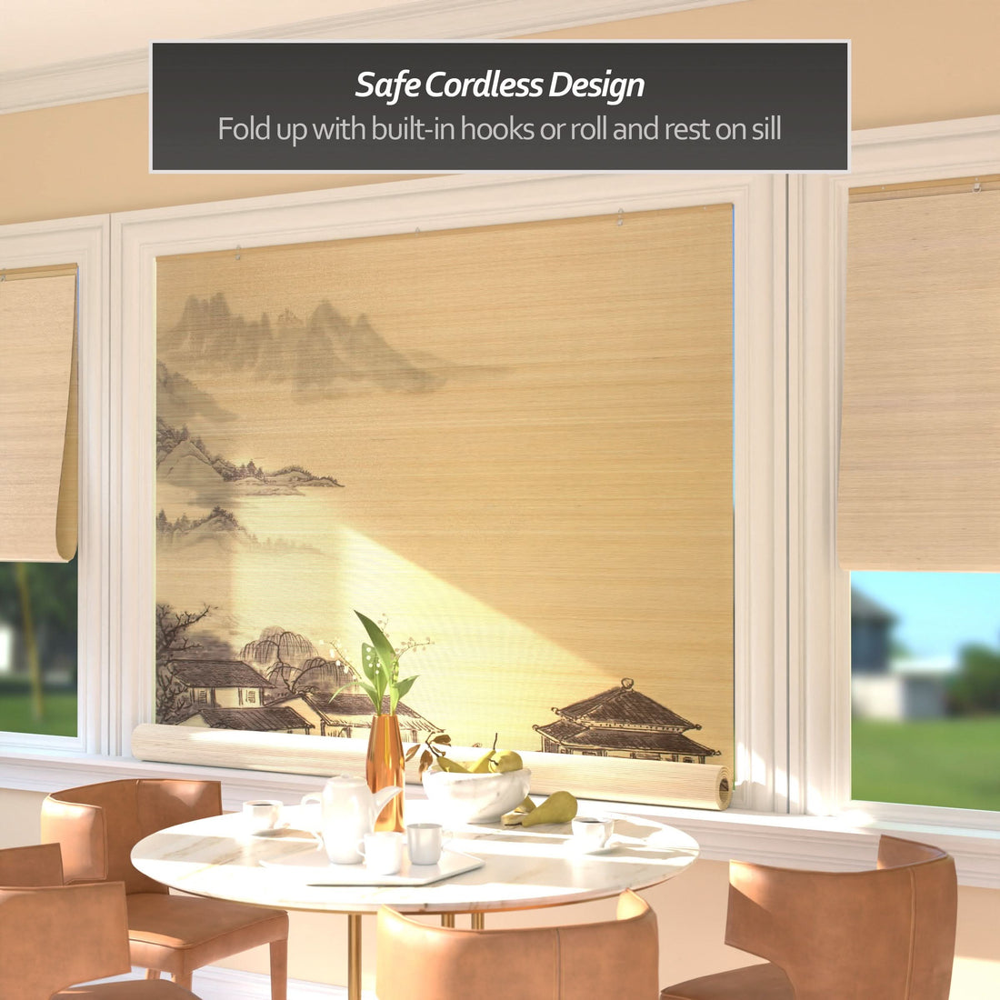 Landscape Bamboo Window Shade Blind