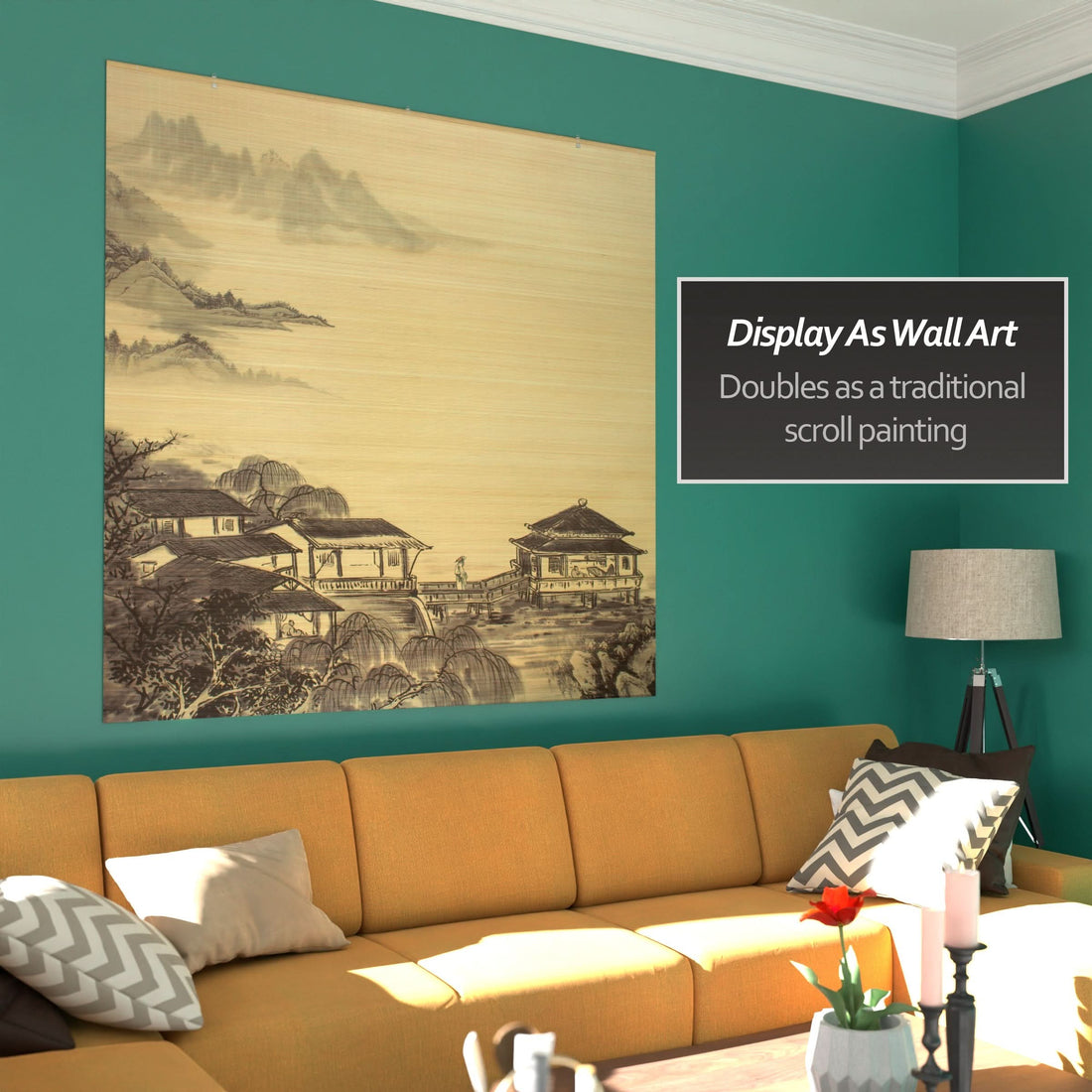 Landscape Bamboo Window Shade Blind