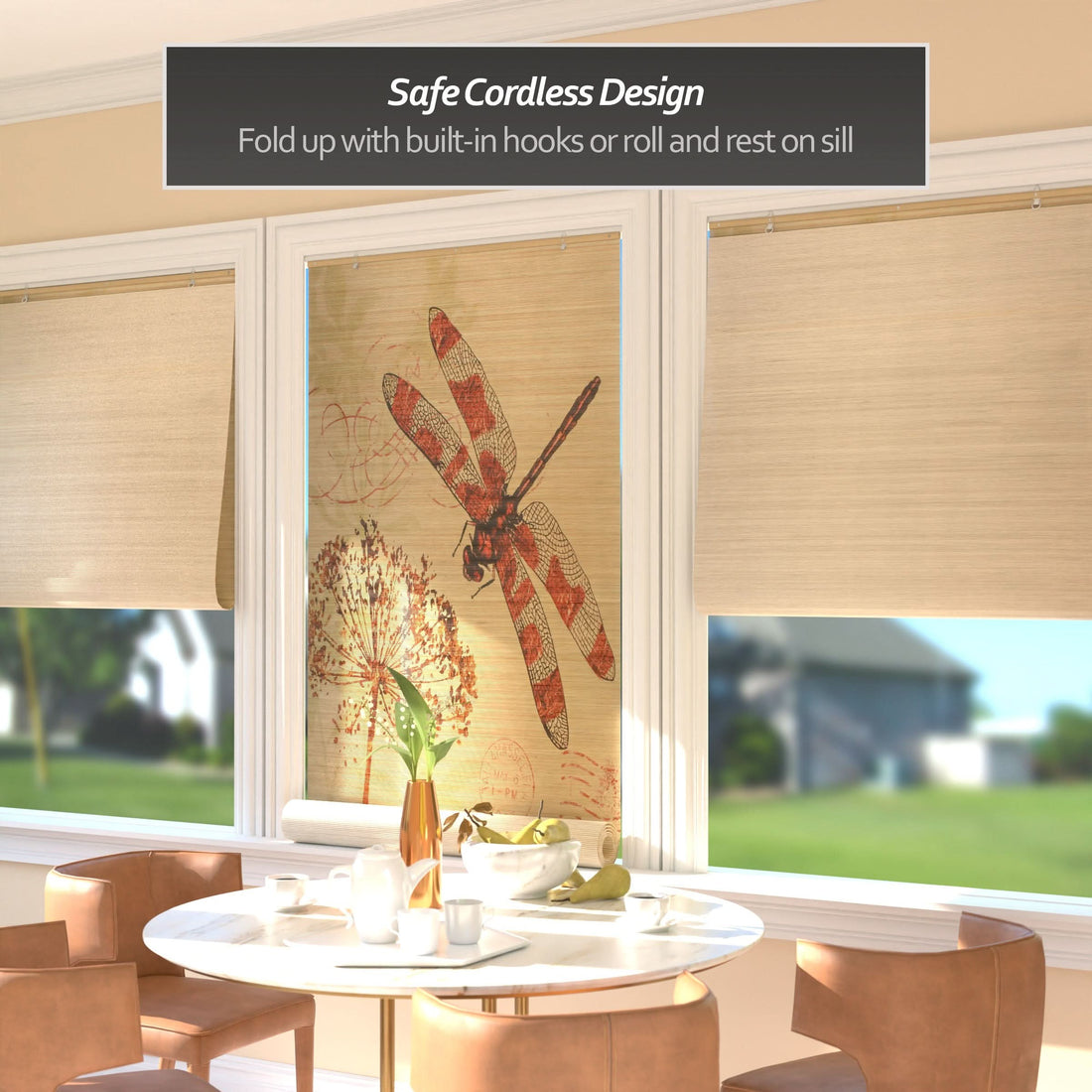 Dragonfly Bamboo Window Shade Blind