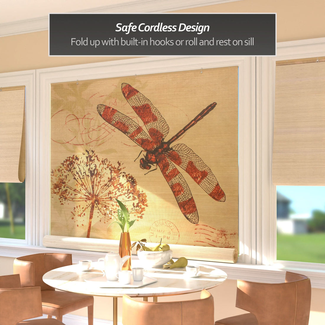 Dragonfly Bamboo Window Shade Blind