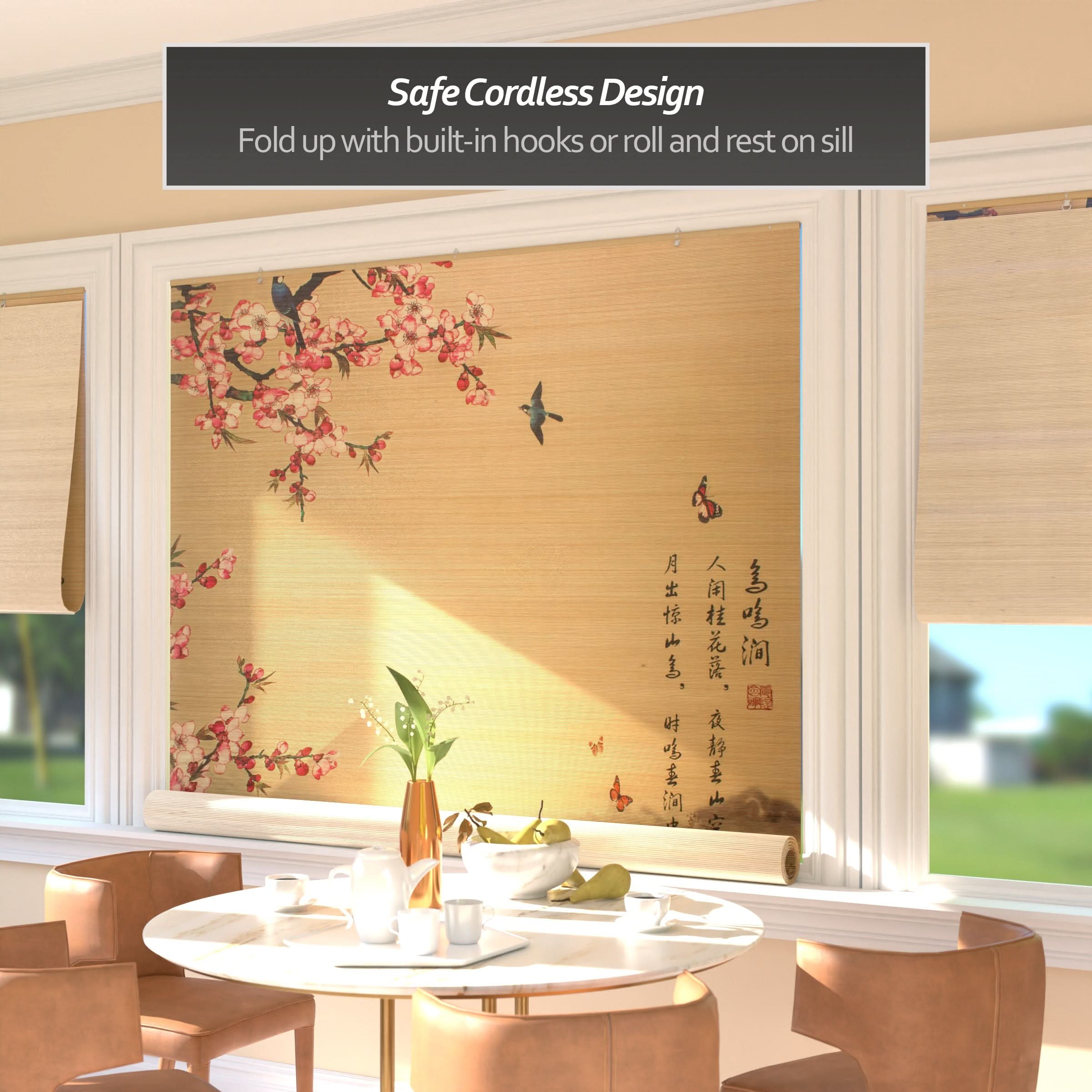 Sakura Blossom Bamboo Window Shade Blind