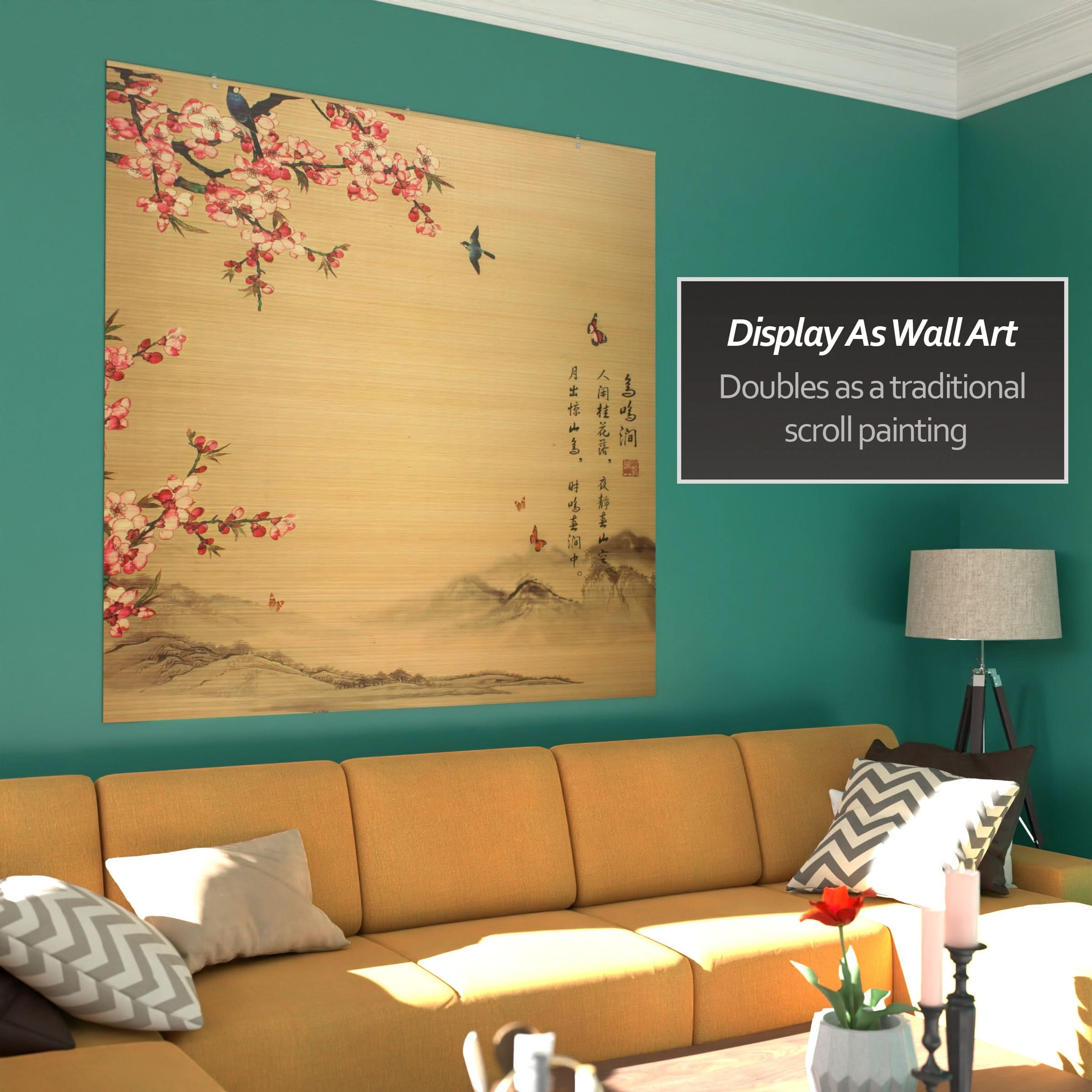 Sakura Blossom Bamboo Window Shade Blind