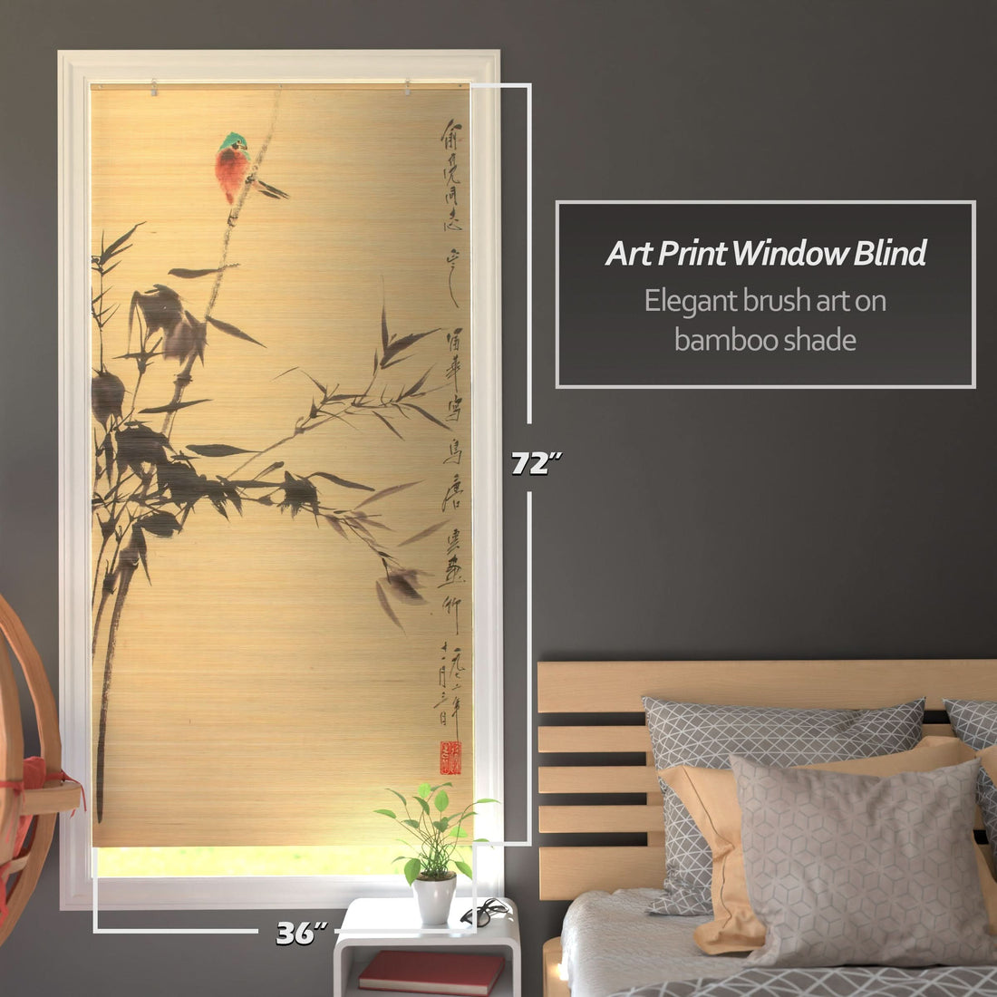 Nesting Birds Bamboo Window Shade Blind
