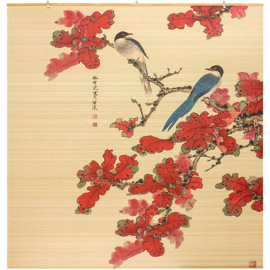  Roosting Bird Bamboo Window Shade Blind 