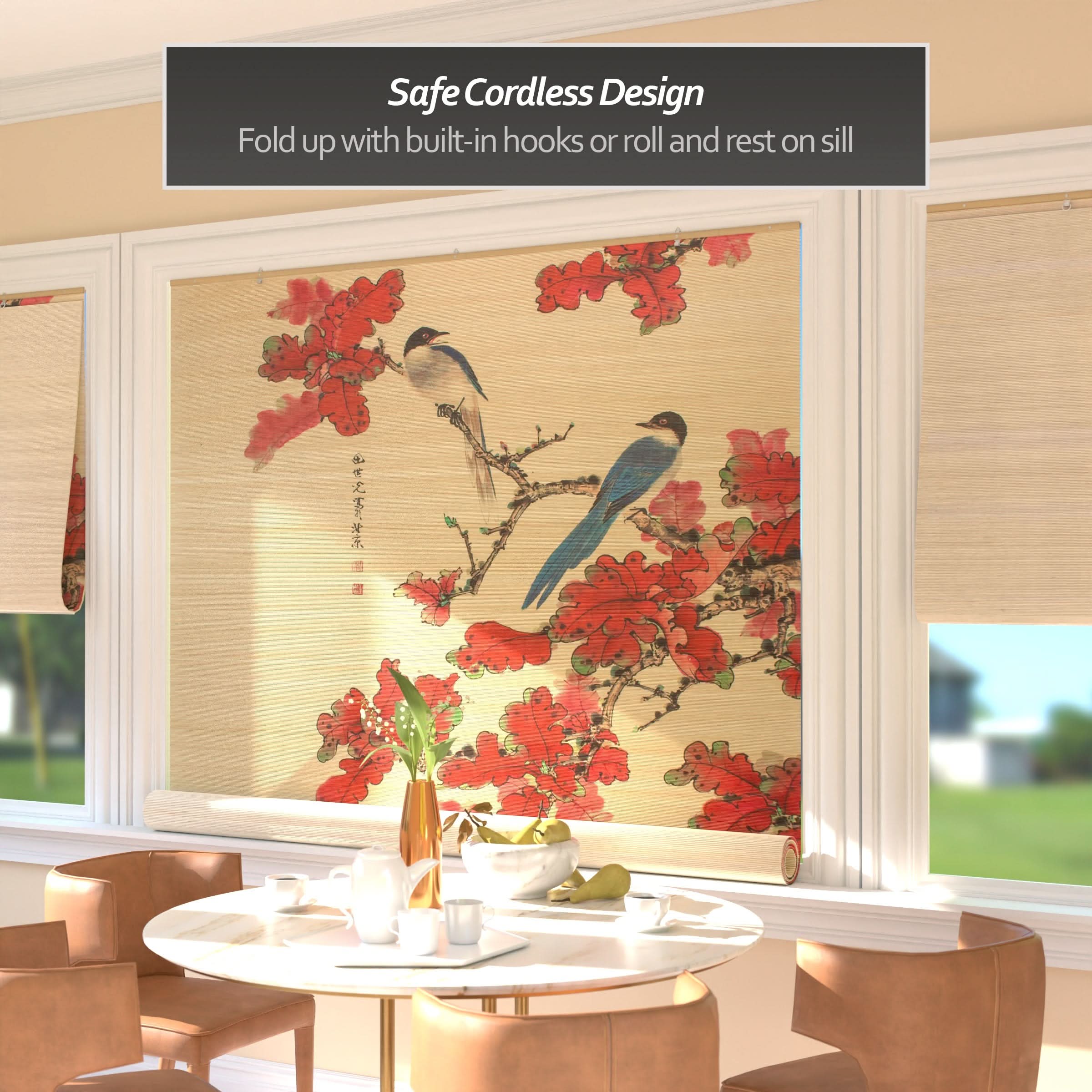 Roosting Bird Bamboo Window Shade Blind