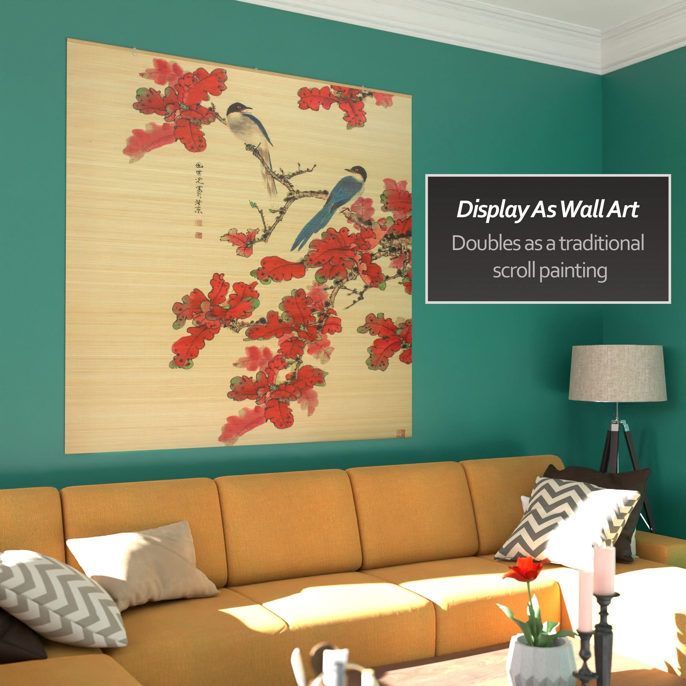 Roosting Bird Bamboo Window Shade Blind