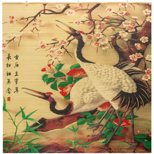  Red-Crowned Cranes Bamboo Window Shade Blind 