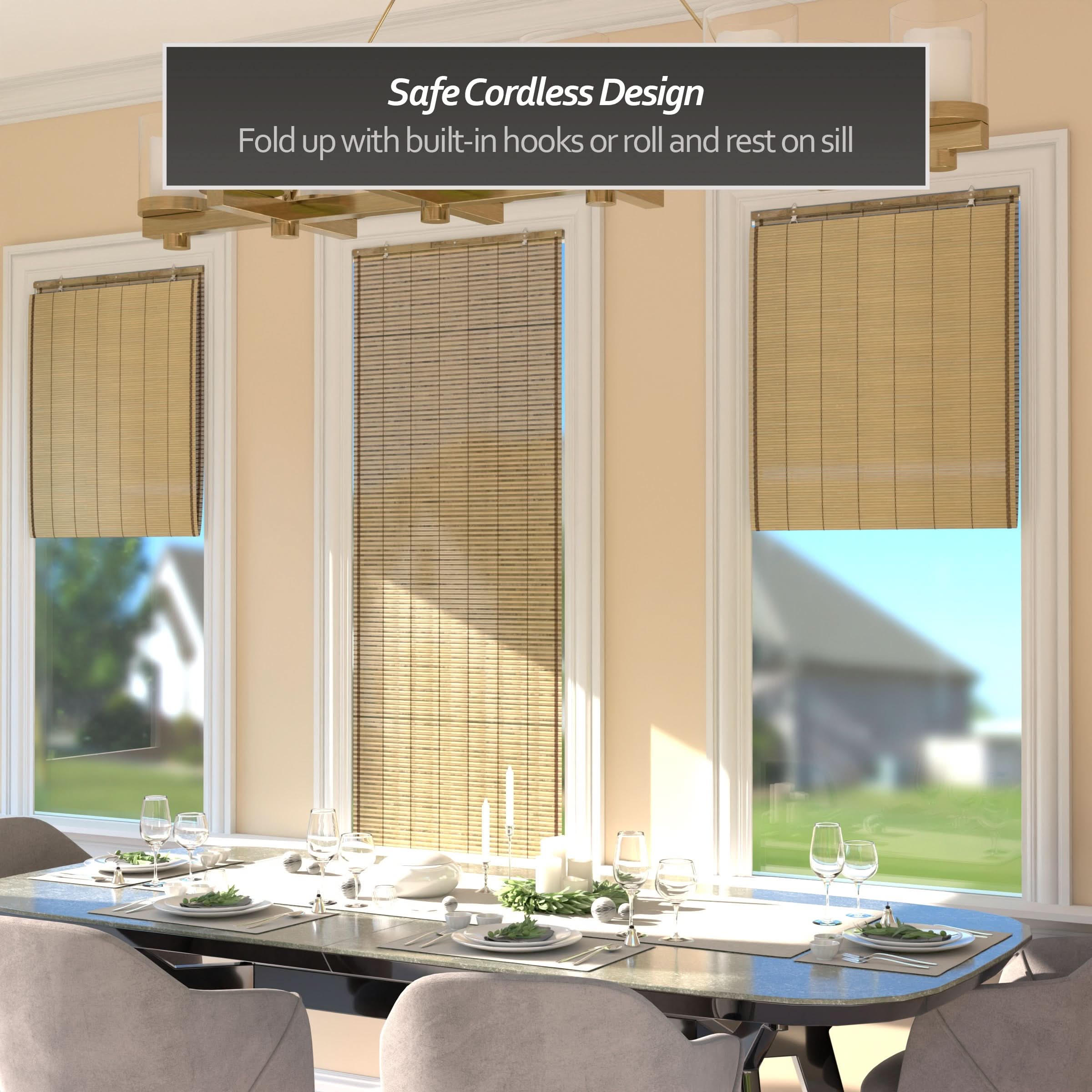 Tortoise Burnt Bamboo Cordless Window Shade